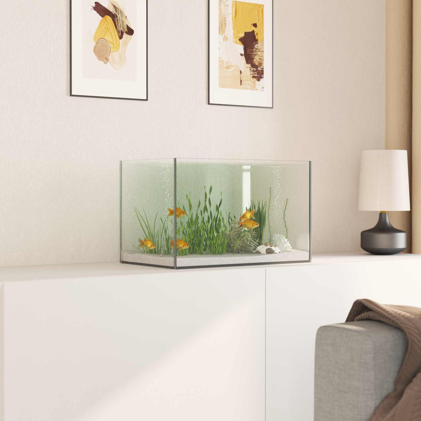 Aquarium met opslag Doorzichtig 40 x 25 x 25 cm Glas is nu te koop bij PeponiXL, paradijselijk wonen!