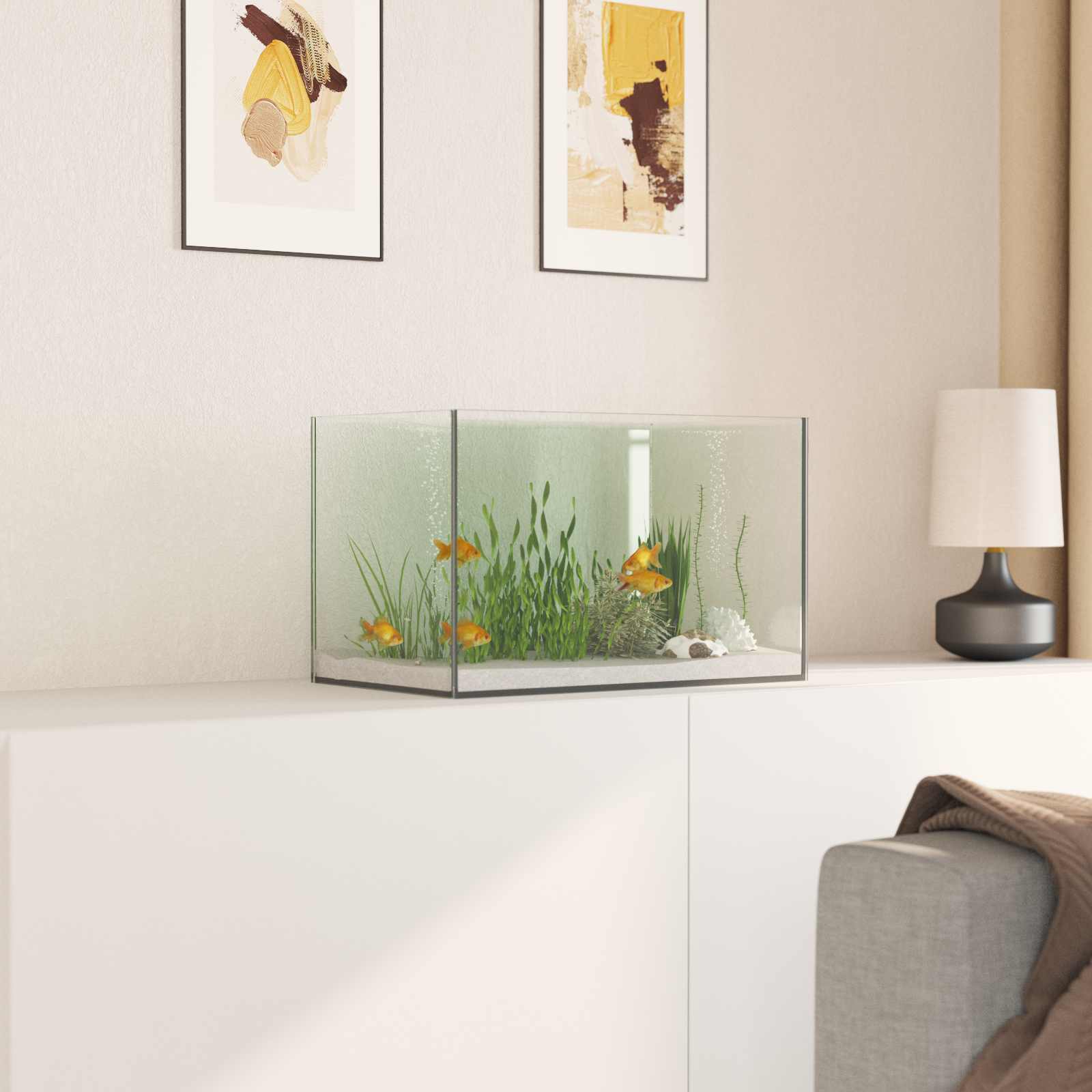 Aquarium met opslag Doorzichtig 40 x 25 x 25 cm Glas is nu te koop bij PeponiXL, paradijselijk wonen!