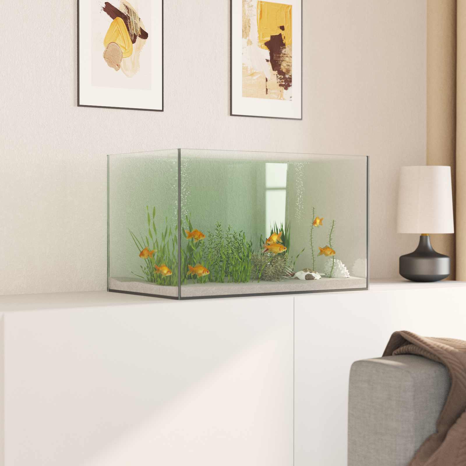 Aquarium met opslag Doorzichtig 50 x 30 x 30 cm Glas is nu te koop bij PeponiXL, paradijselijk wonen!