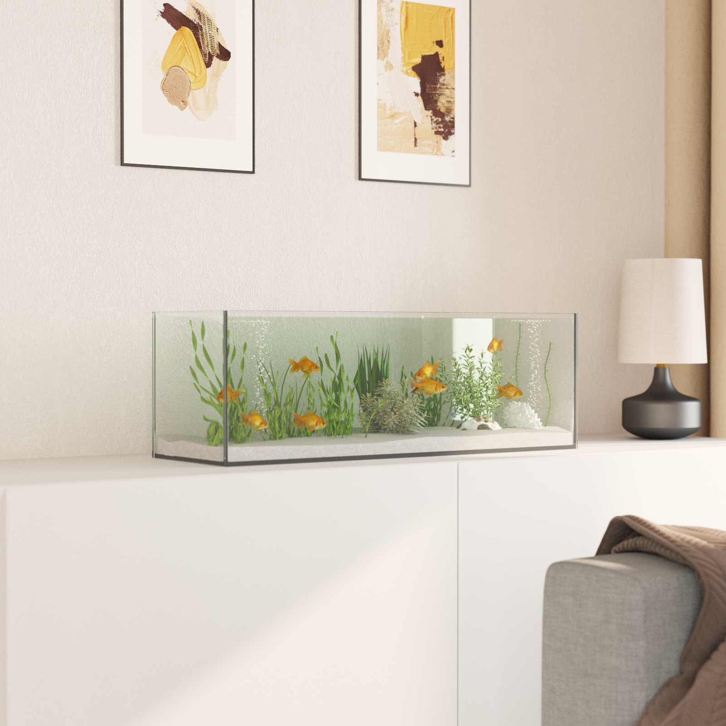 Aquarium met opslag Doorzichtig 60 x 20 x 20 cm Glas is nu te koop bij PeponiXL, paradijselijk wonen!