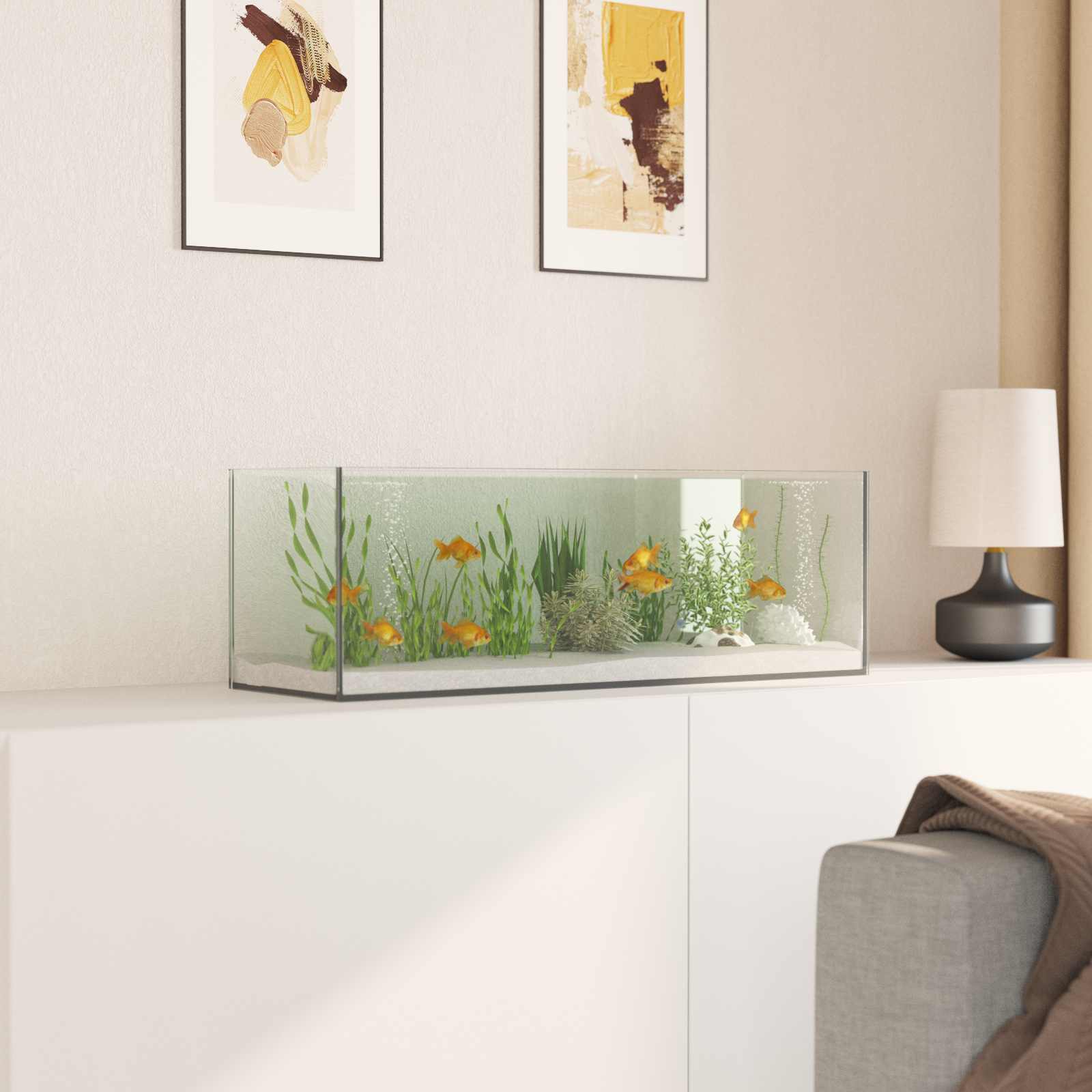 Aquarium met opslag Doorzichtig 60 x 20 x 20 cm Glas is nu te koop bij PeponiXL, paradijselijk wonen!