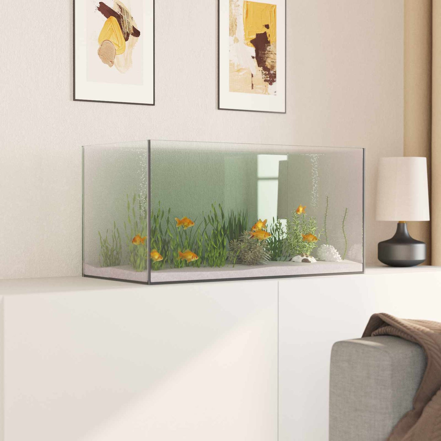 Aquarium met opslag Doorzichtig 60 x 30 x 30 cm Glas is nu te koop bij PeponiXL, paradijselijk wonen!