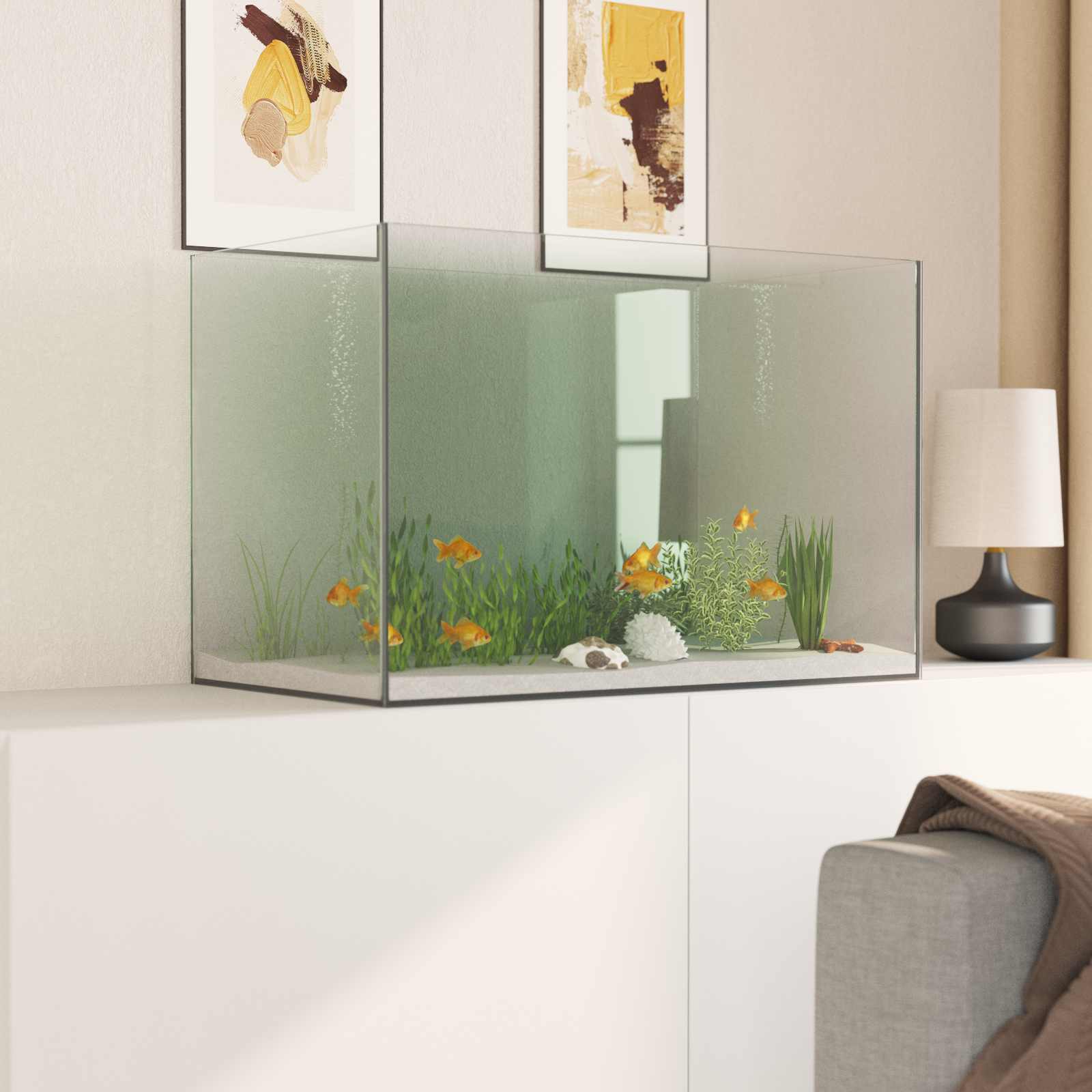 Aquarium met opslag Doorzichtig 60 x 35 x 40 cm Glas is nu te koop bij PeponiXL, paradijselijk wonen!