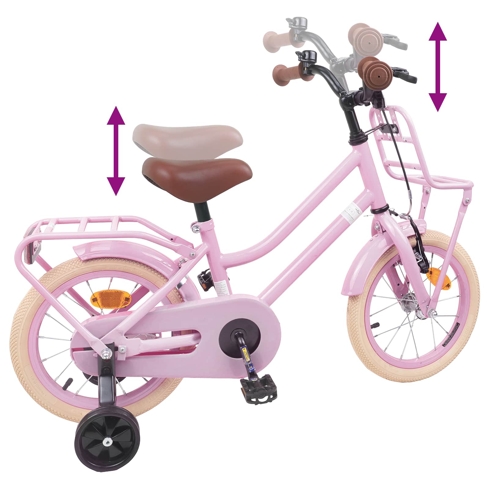 Kinderfiets 16 Inch voor 4-6 jaar oud Lichtroze is nu te koop bij PeponiXL, paradijselijk wonen!
