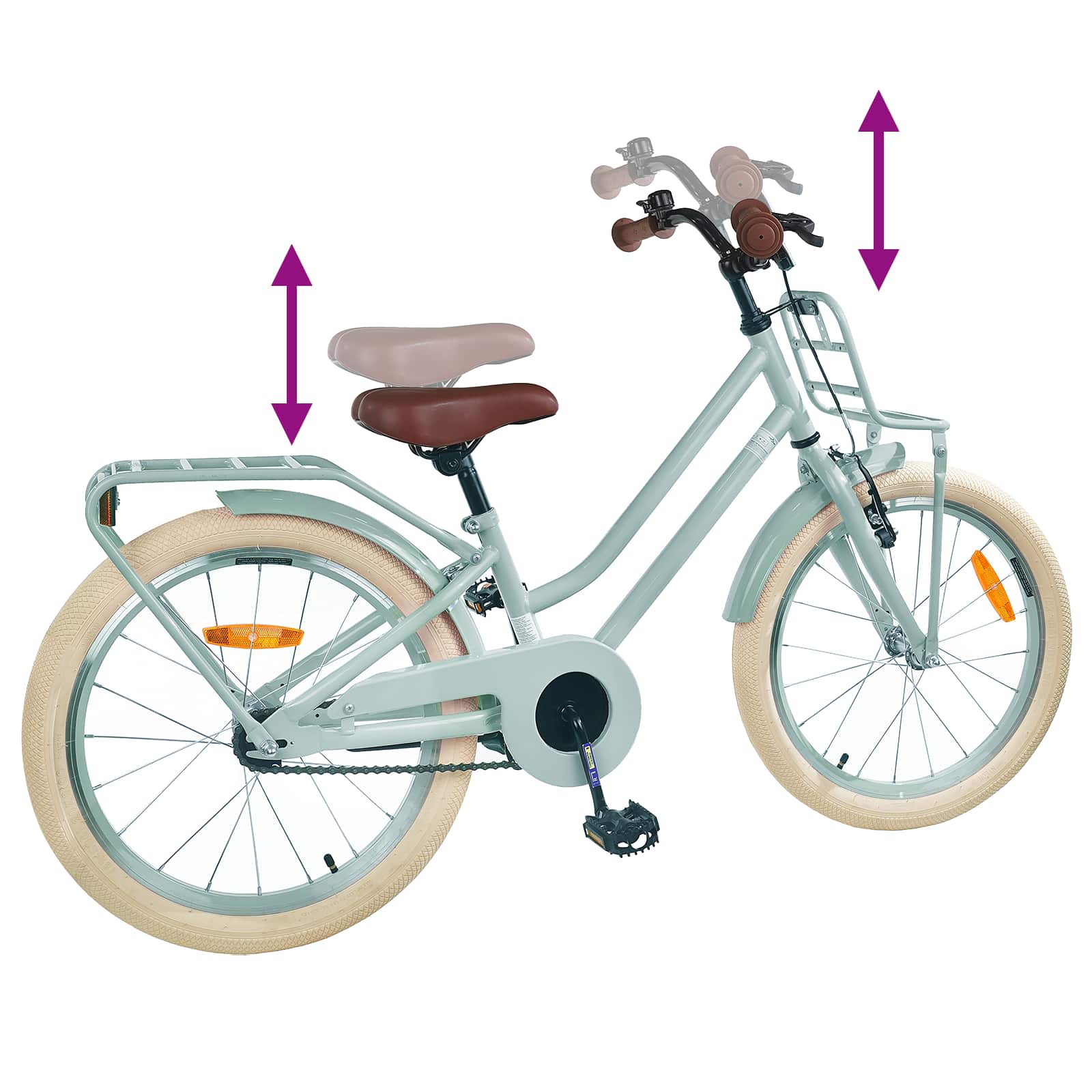 Kinderfiets 18 Inch voor 5-7 jaar Lichtgroen is nu te koop bij PeponiXL, paradijselijk wonen!