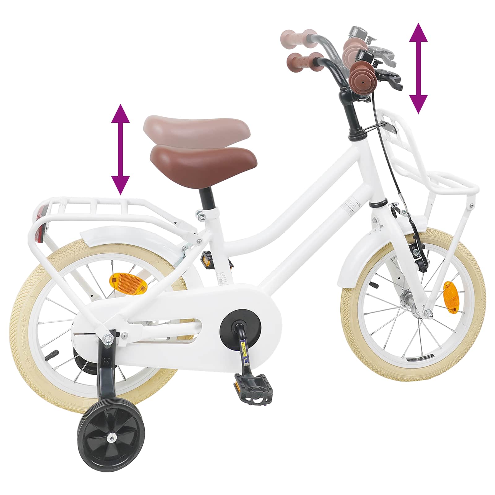 Kinderfiets 14 Inch voor 3-5 jaar oud Wit is nu te koop bij PeponiXL, paradijselijk wonen!