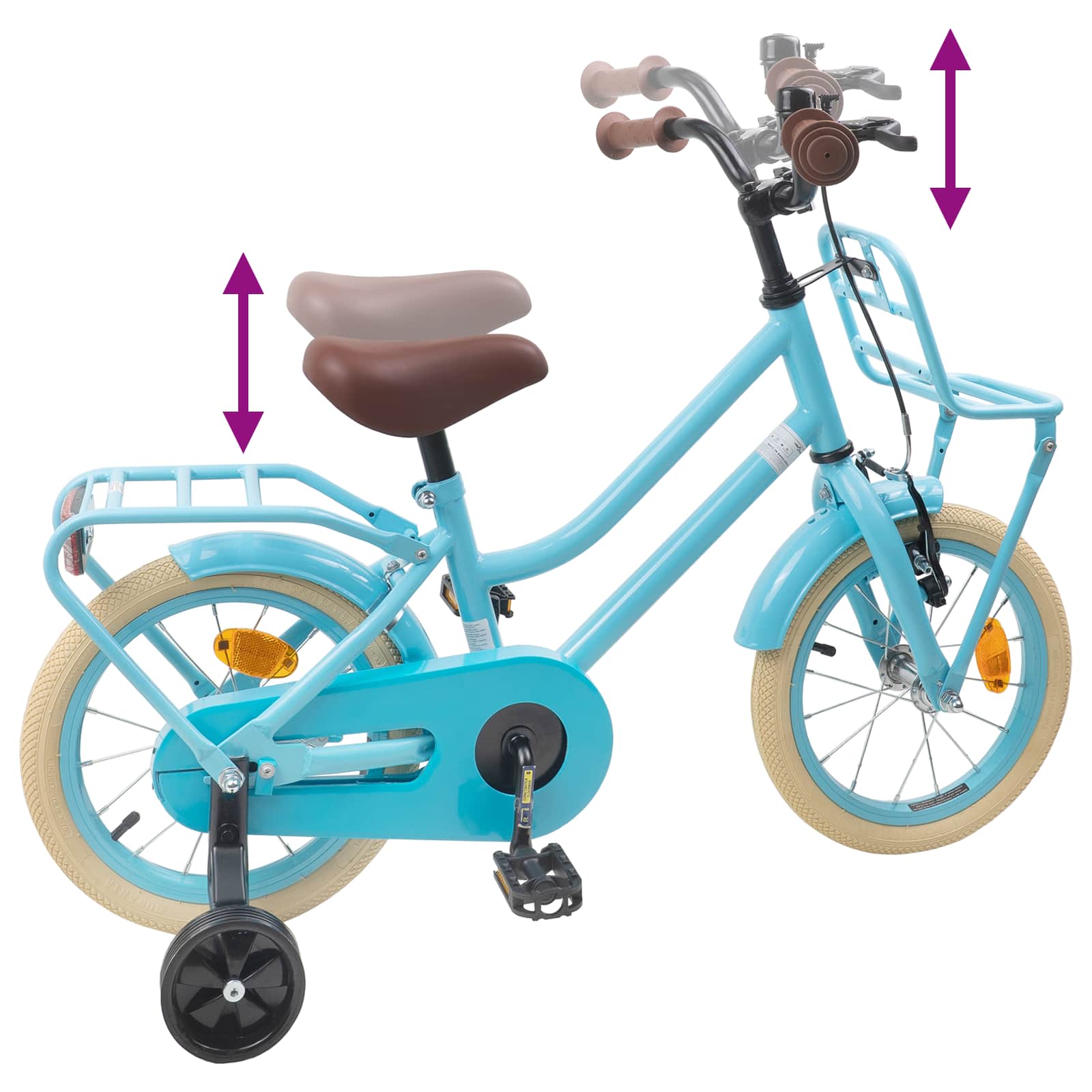 Kinderfiets 16 Inch voor 4-6 jaar oud Lichtblauw is nu te koop bij PeponiXL, paradijselijk wonen!