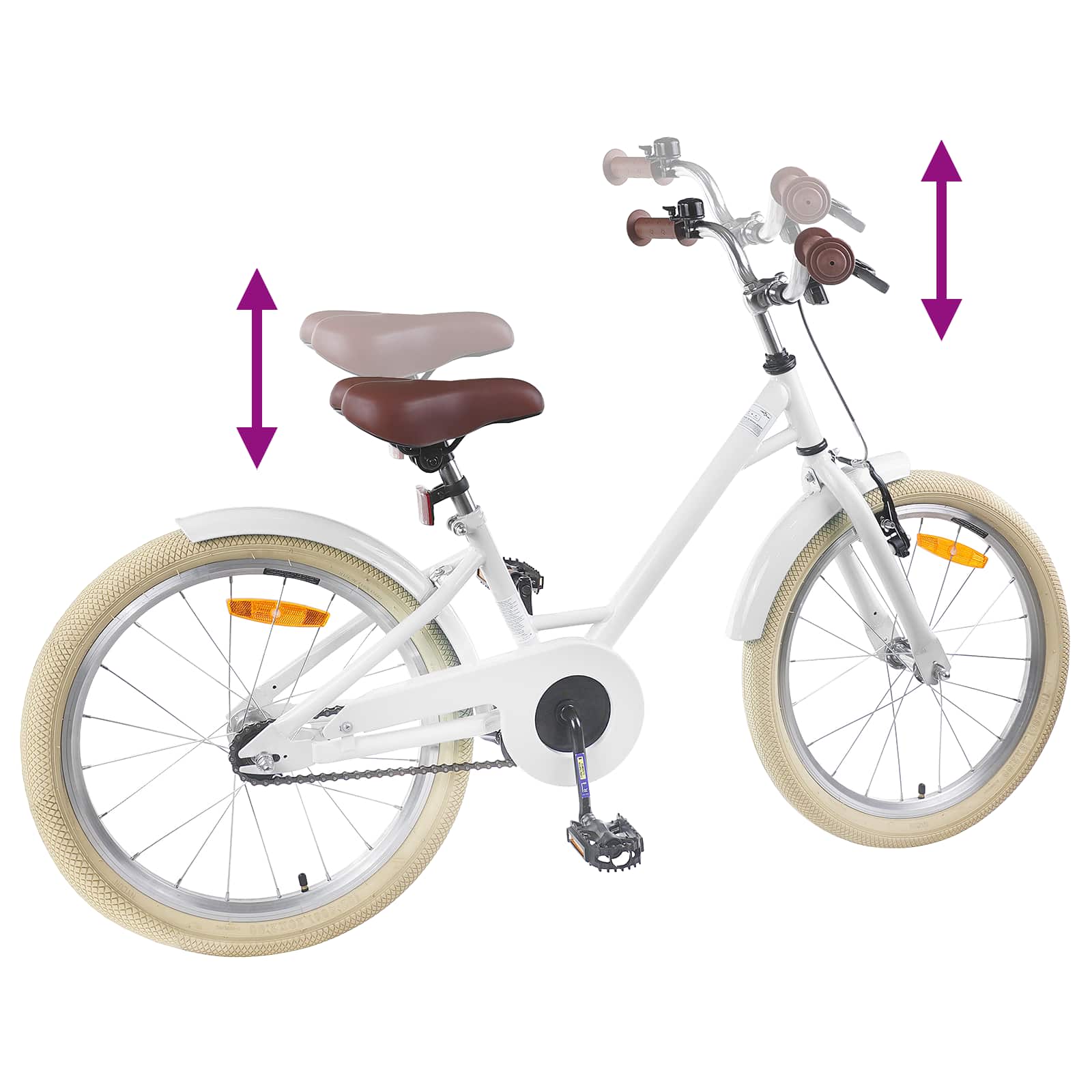 Kinderfiets 18 Inch voor 5-7 jaar Wit is nu te koop bij PeponiXL, paradijselijk wonen!