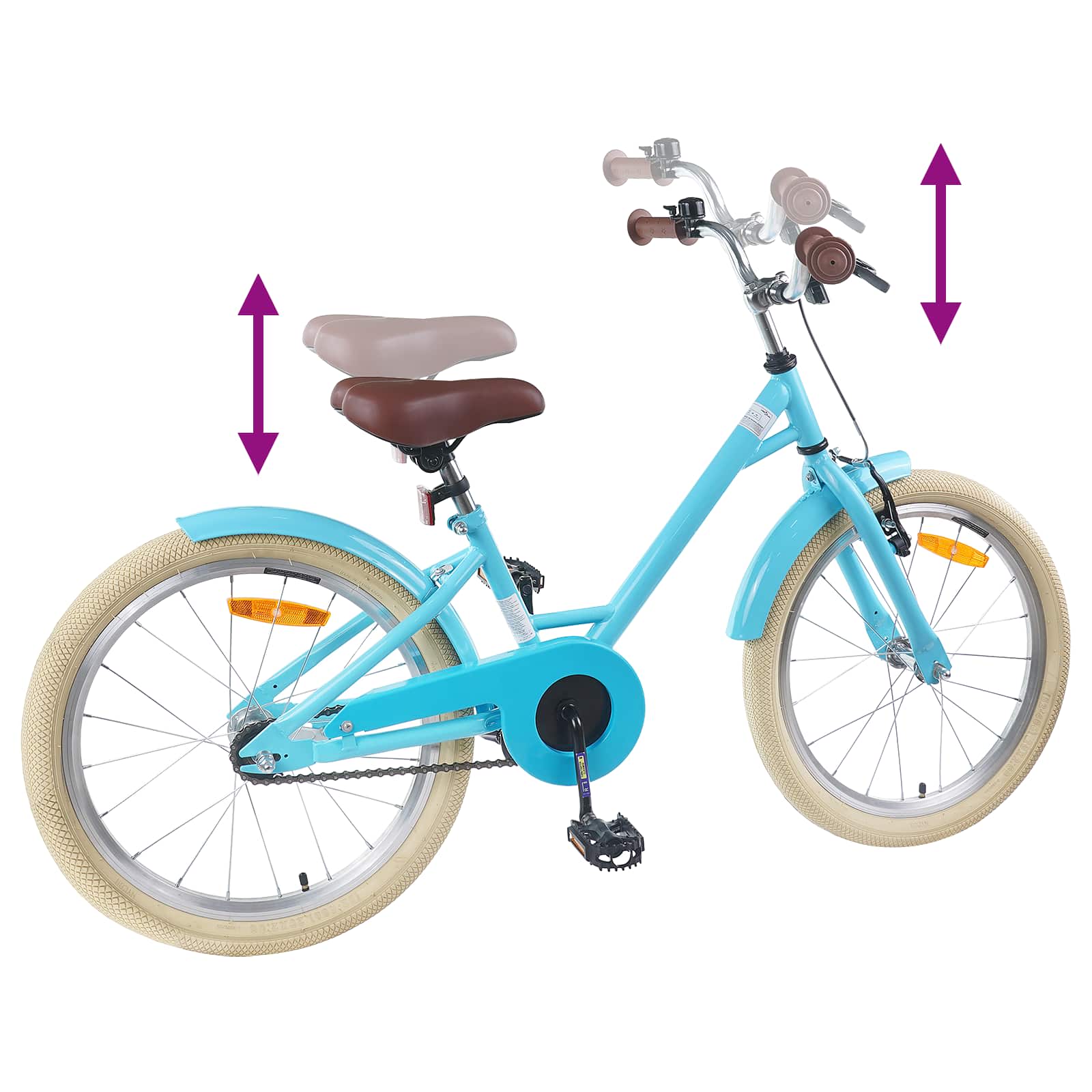 Kinderfiets 18 Inch voor 5-7 jaar Lichtblauw is nu te koop bij PeponiXL, paradijselijk wonen!