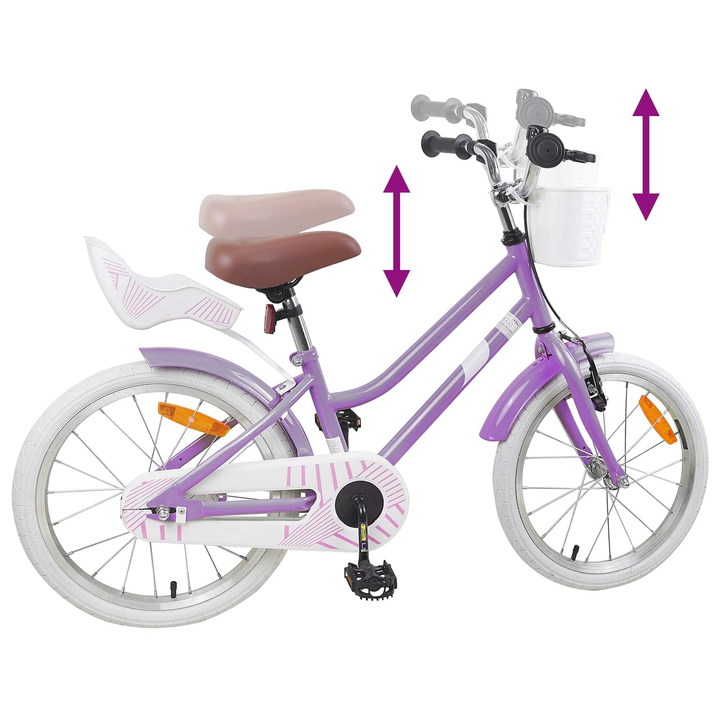 Kinderfiets 18 Inch voor 5-7 jaar Paars is nu te koop bij PeponiXL, paradijselijk wonen!