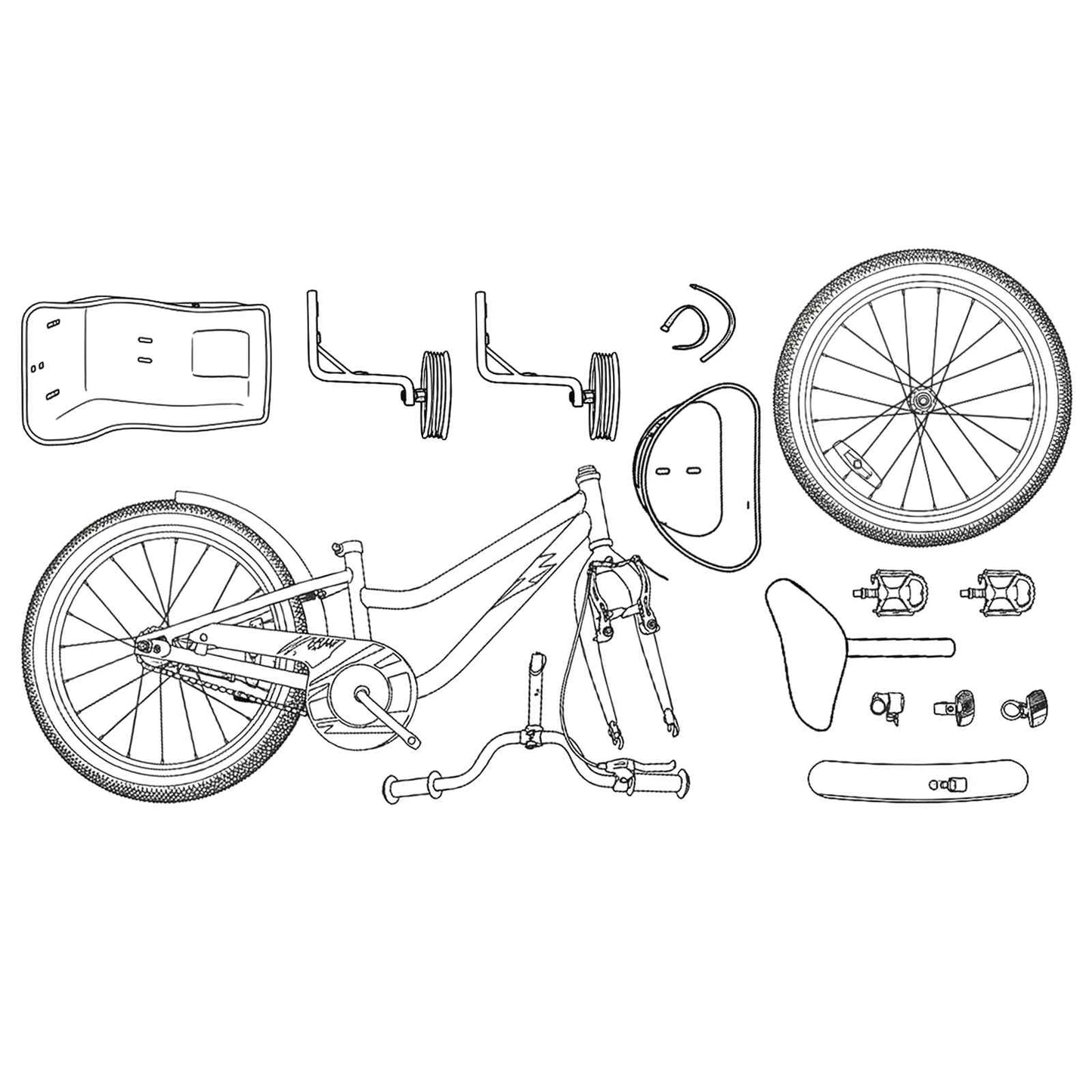 Kinderfiets 14 Inch voor 3-5 jaar oud Wit is nu te koop bij PeponiXL, paradijselijk wonen!