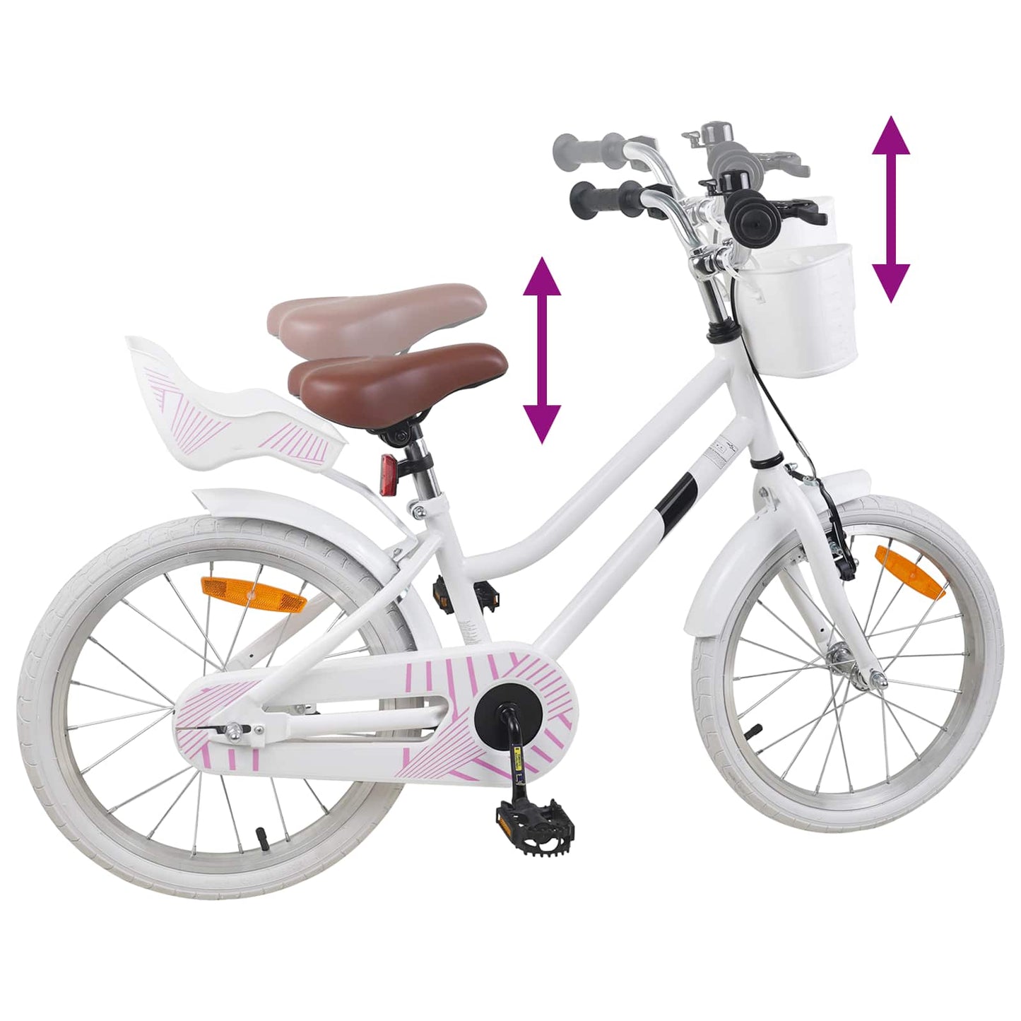 Kinderfiets 18 Inch voor 5-7 jaar Wit is nu te koop bij PeponiXL, paradijselijk wonen!