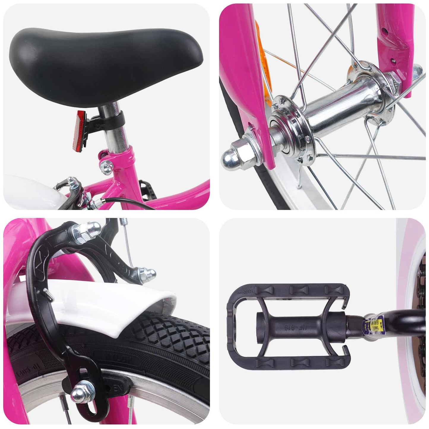 Kinderfiets 14 Inch voor 3-5 jaar oud Roze Wit is nu te koop bij PeponiXL, paradijselijk wonen!