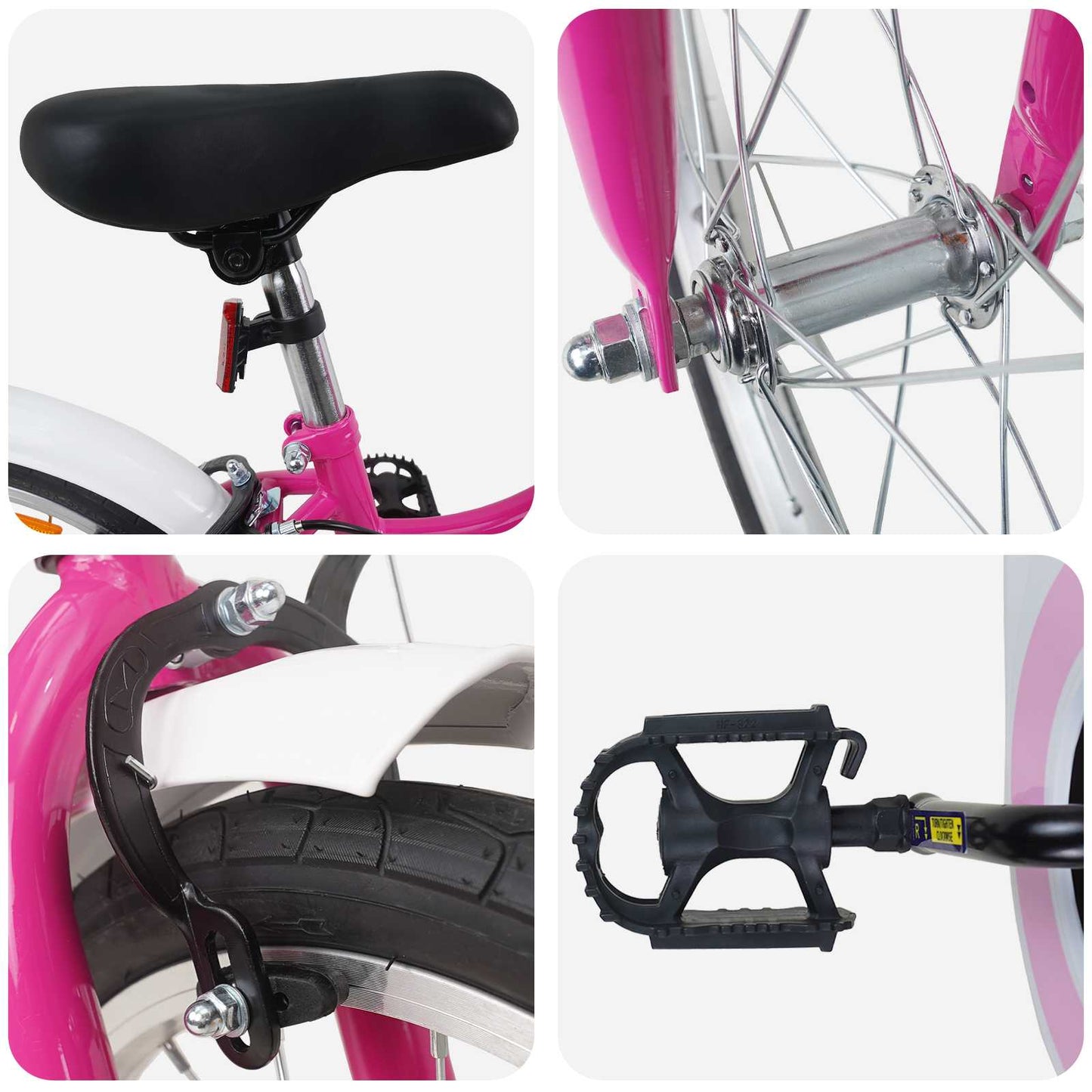 Kinderfiets 18 Inch voor 5-7 jaar Roze Wit is nu te koop bij PeponiXL, paradijselijk wonen!