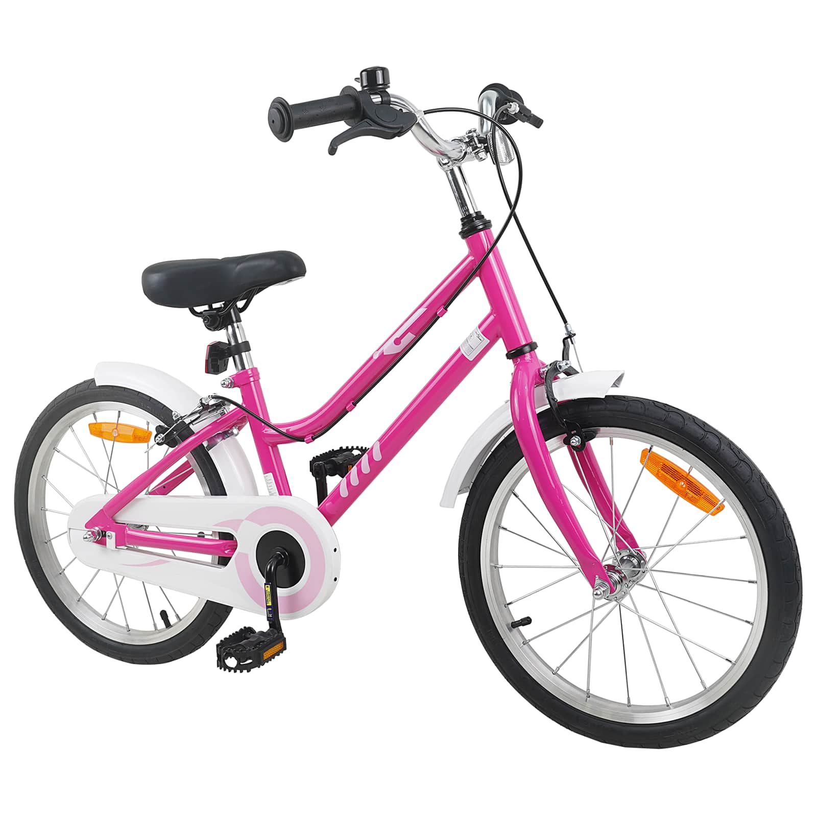 Kinderfiets 18 Inch voor 5-7 jaar Roze Wit is nu te koop bij PeponiXL, paradijselijk wonen!
