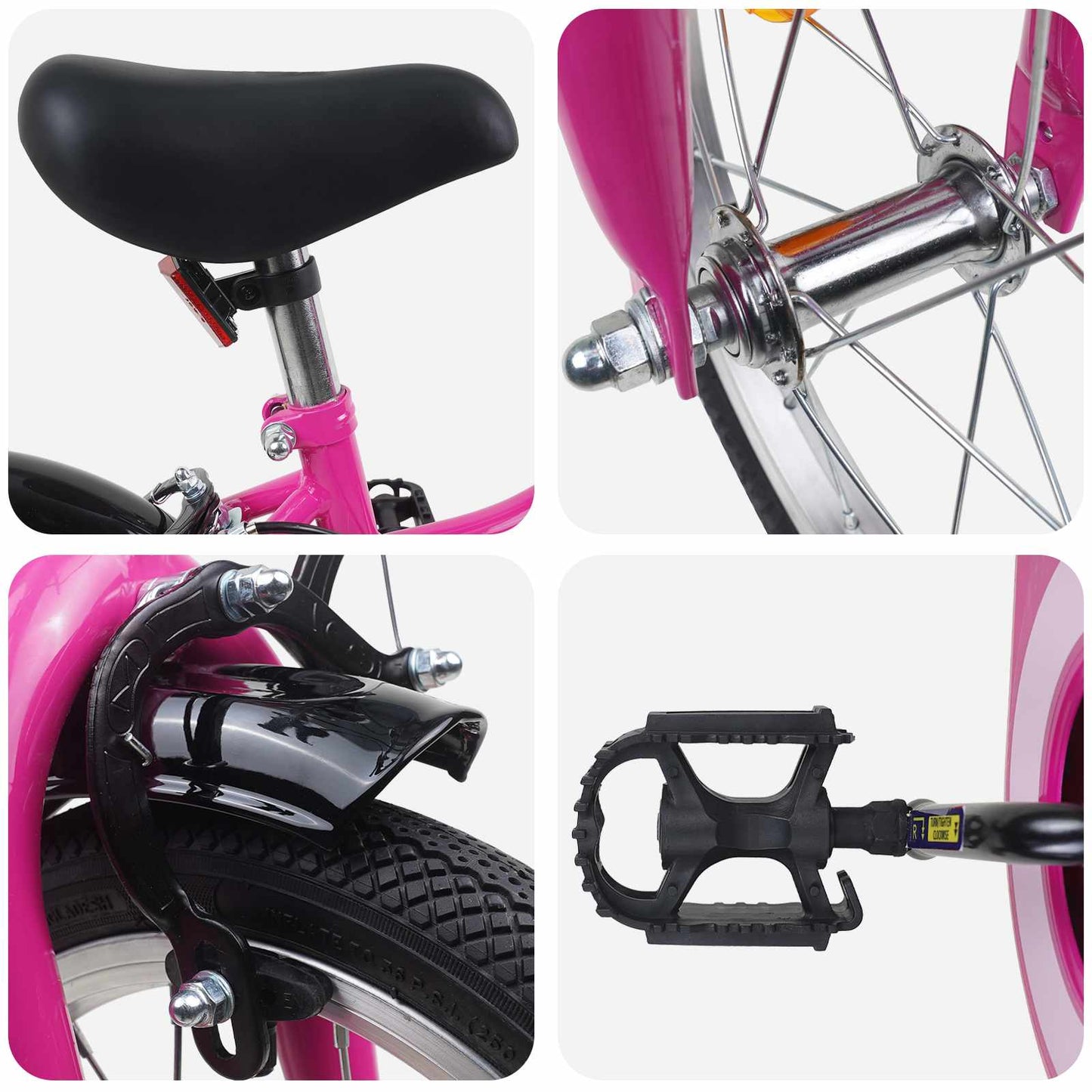 Kinderfiets 12 Inch voor 2-4 jaar oud Roze Zwart is nu te koop bij PeponiXL, paradijselijk wonen!