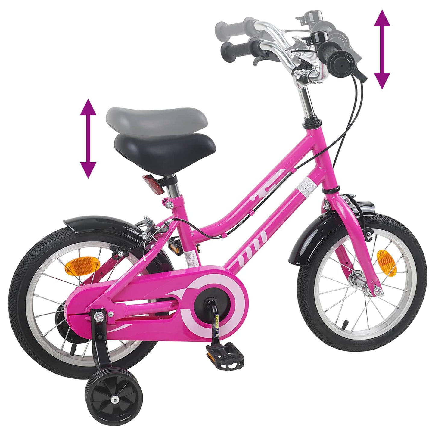 Kinderfiets 12 Inch voor 2-4 jaar oud Roze Zwart is nu te koop bij PeponiXL, paradijselijk wonen!