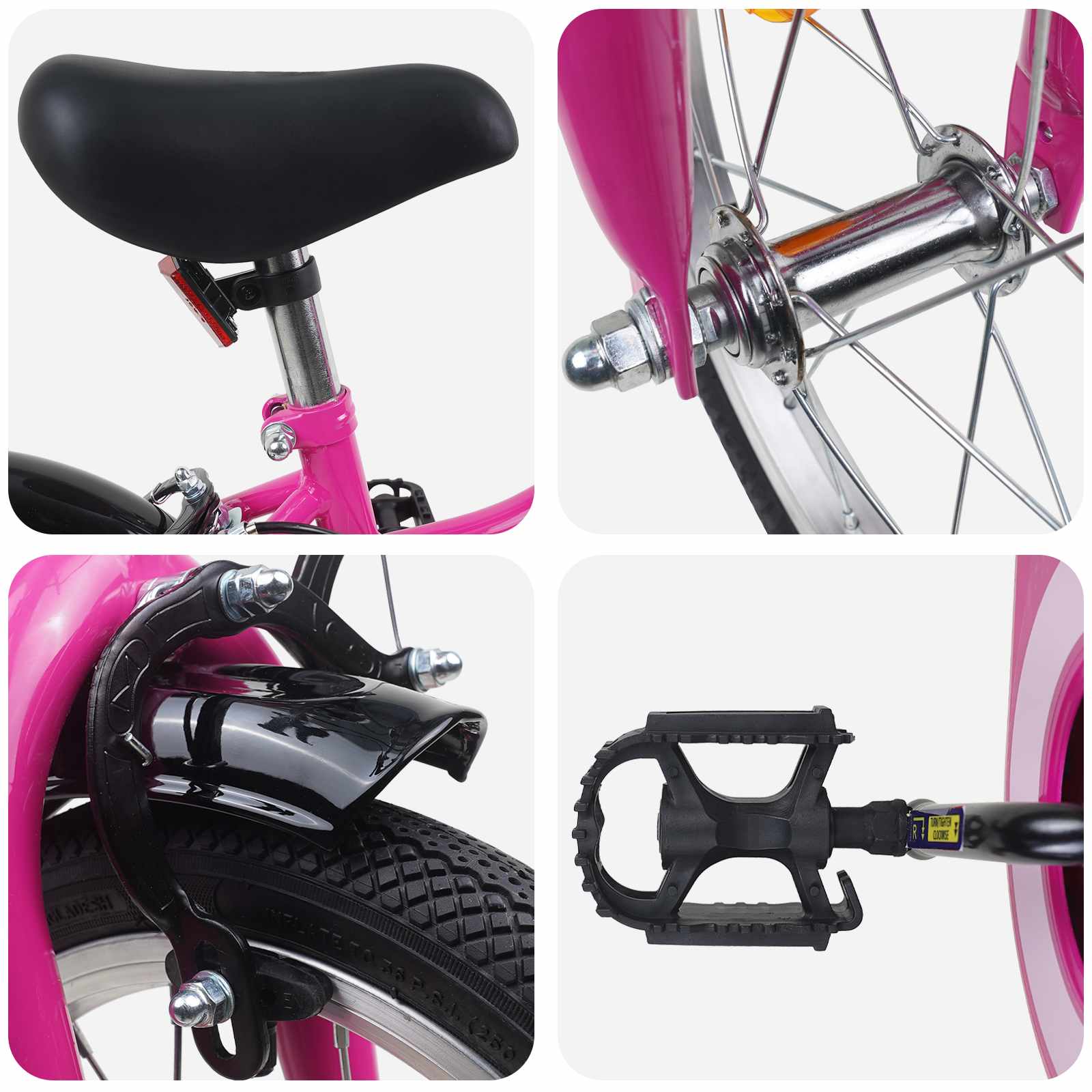 Kinderfiets 14 Inch voor 3-5 jaar oud Roze Zwart is nu te koop bij PeponiXL, paradijselijk wonen!