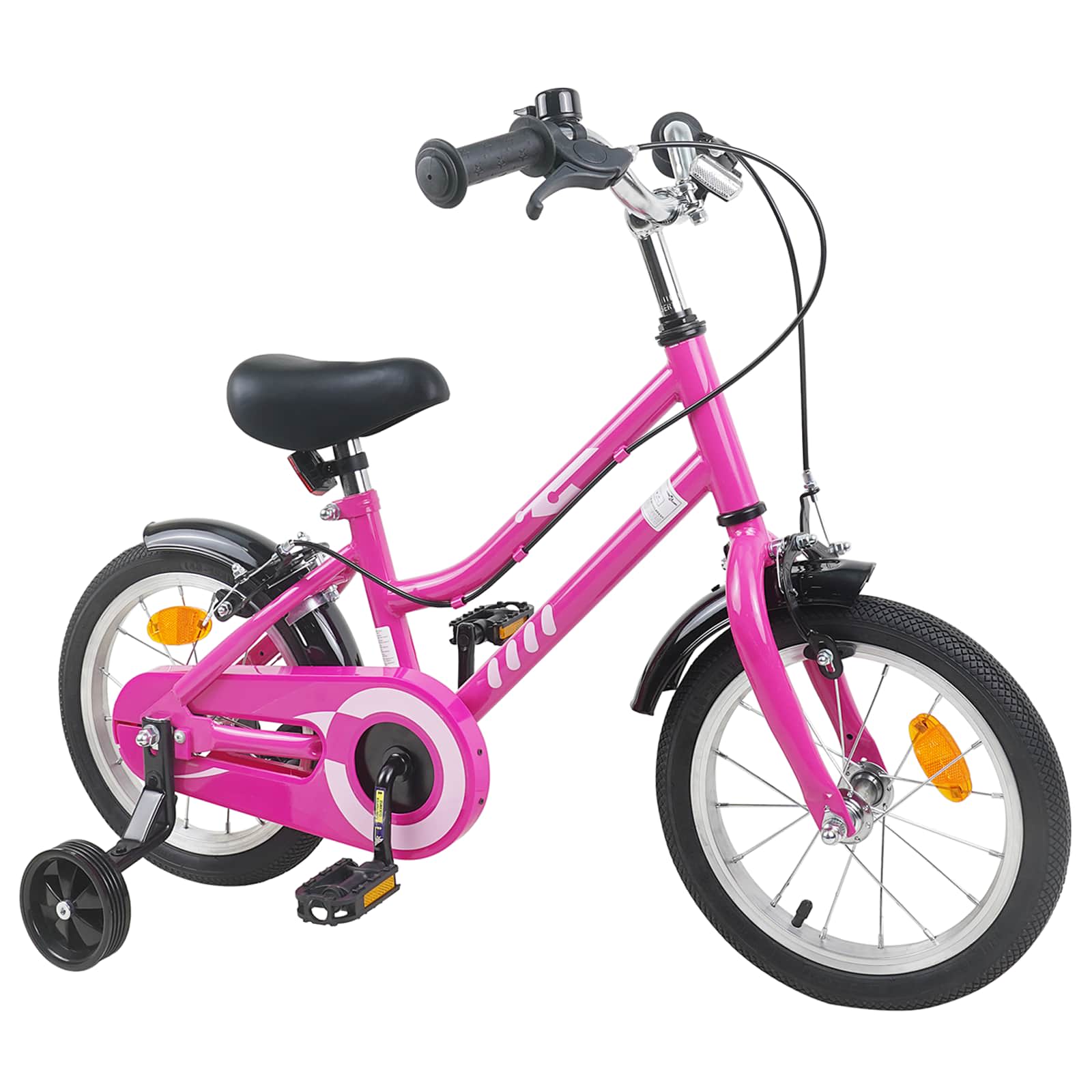 Kinderfiets 14 Inch voor 3-5 jaar oud Roze Zwart is nu te koop bij PeponiXL, paradijselijk wonen!