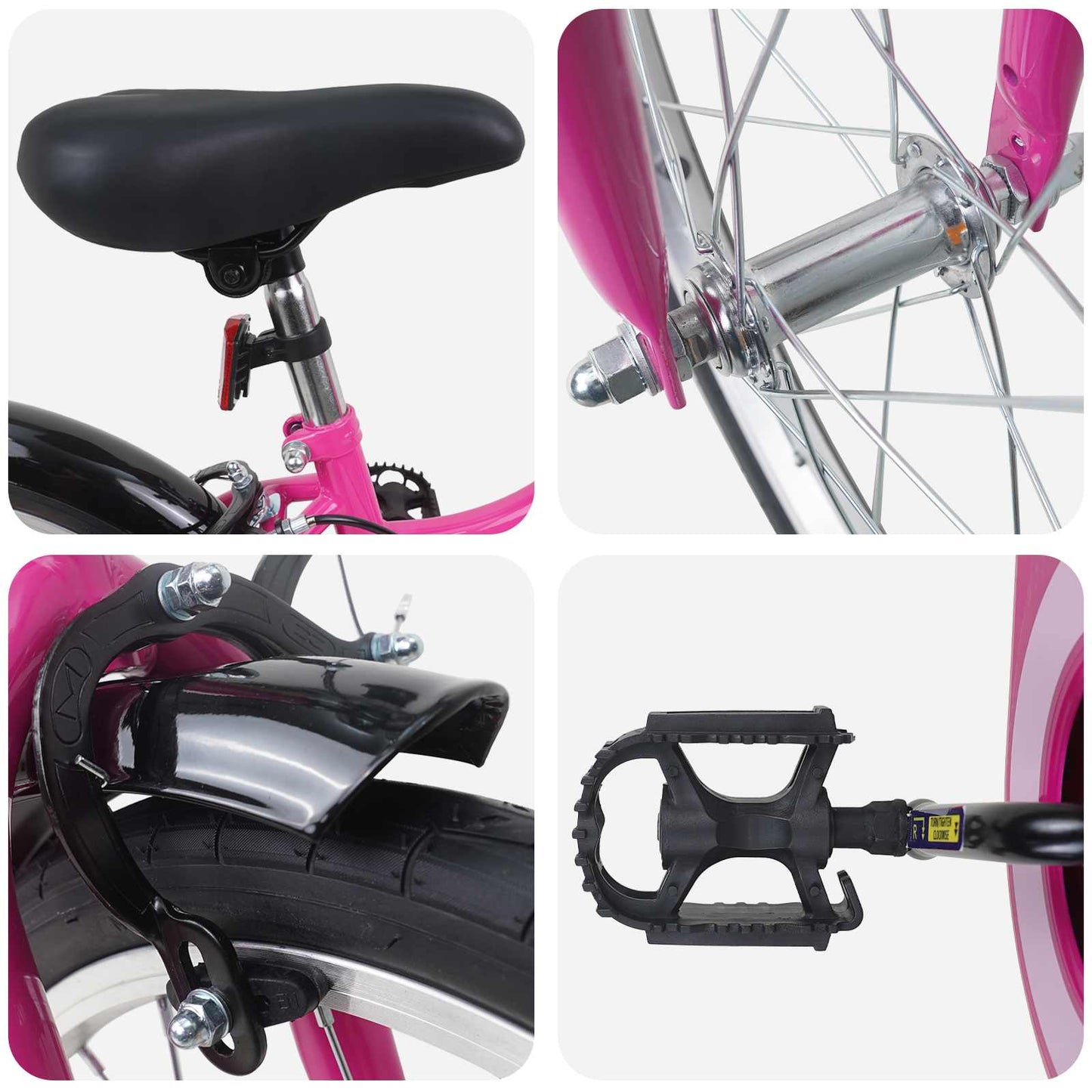 Kinderfiets 18 Inch voor 5-7 jaar Roze Zwart is nu te koop bij PeponiXL, paradijselijk wonen!