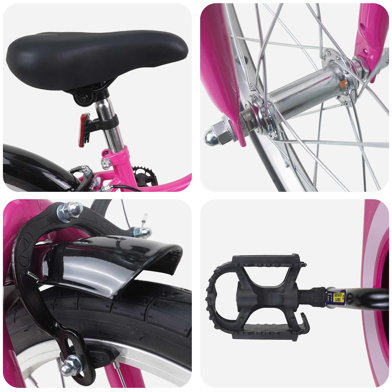 Kinderfiets 18 Inch voor 5-7 jaar Roze Zwart is nu te koop bij PeponiXL, paradijselijk wonen!