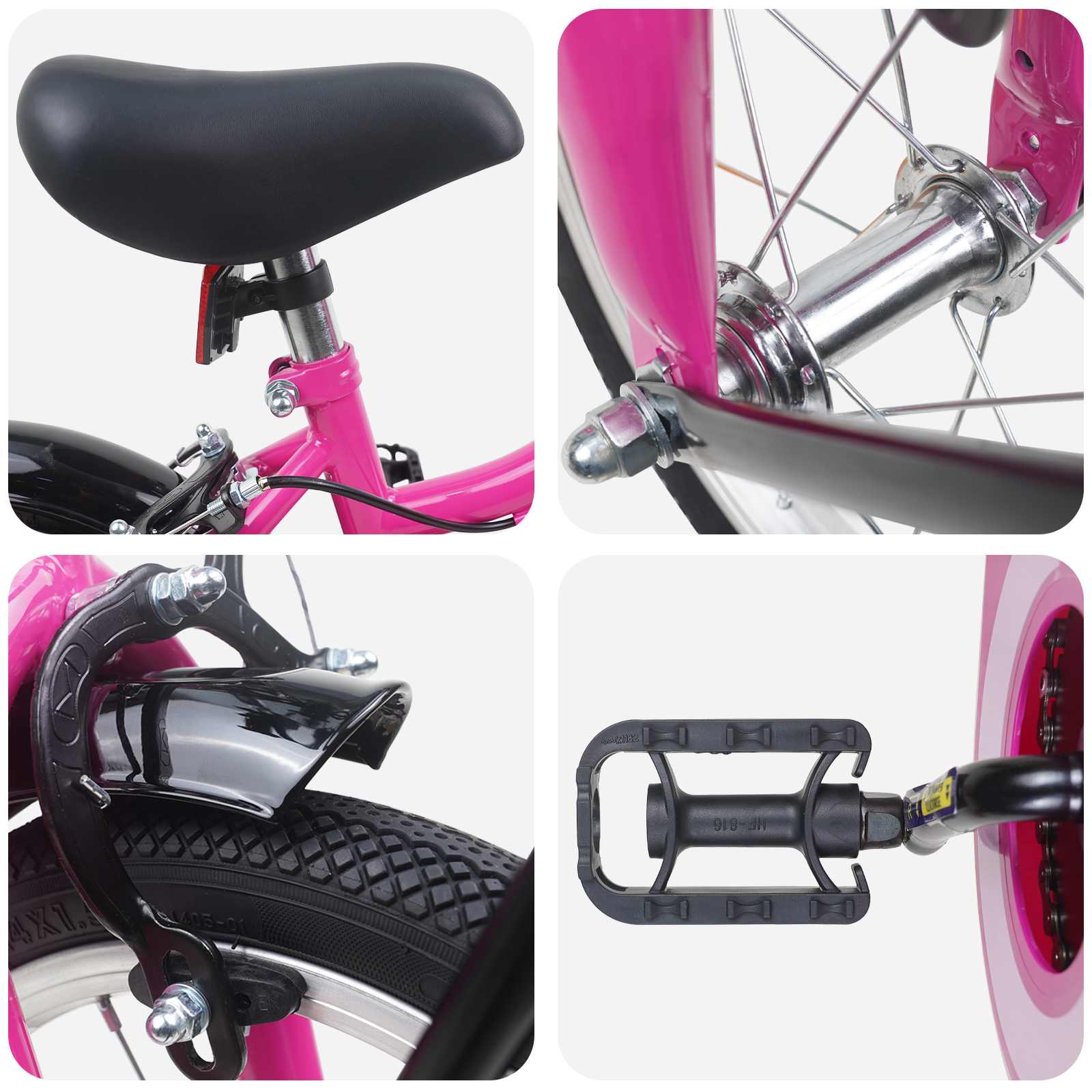 Kinderfiets 14 Inch voor 3-5 jaar oud Roze en Zwart is nu te koop bij PeponiXL, paradijselijk wonen!