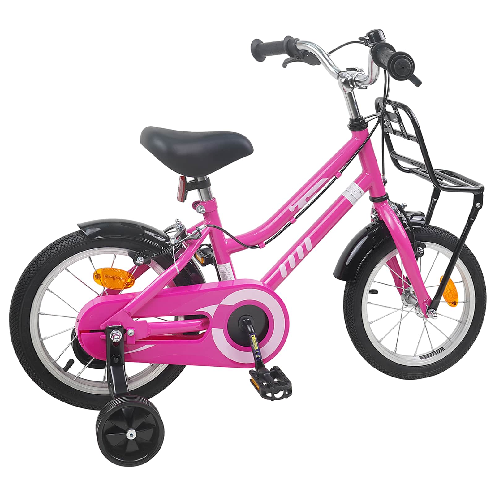 Kinderfiets 16 Inch voor 4-6 jaar oud Roze en Zwart is nu te koop bij PeponiXL, paradijselijk wonen!