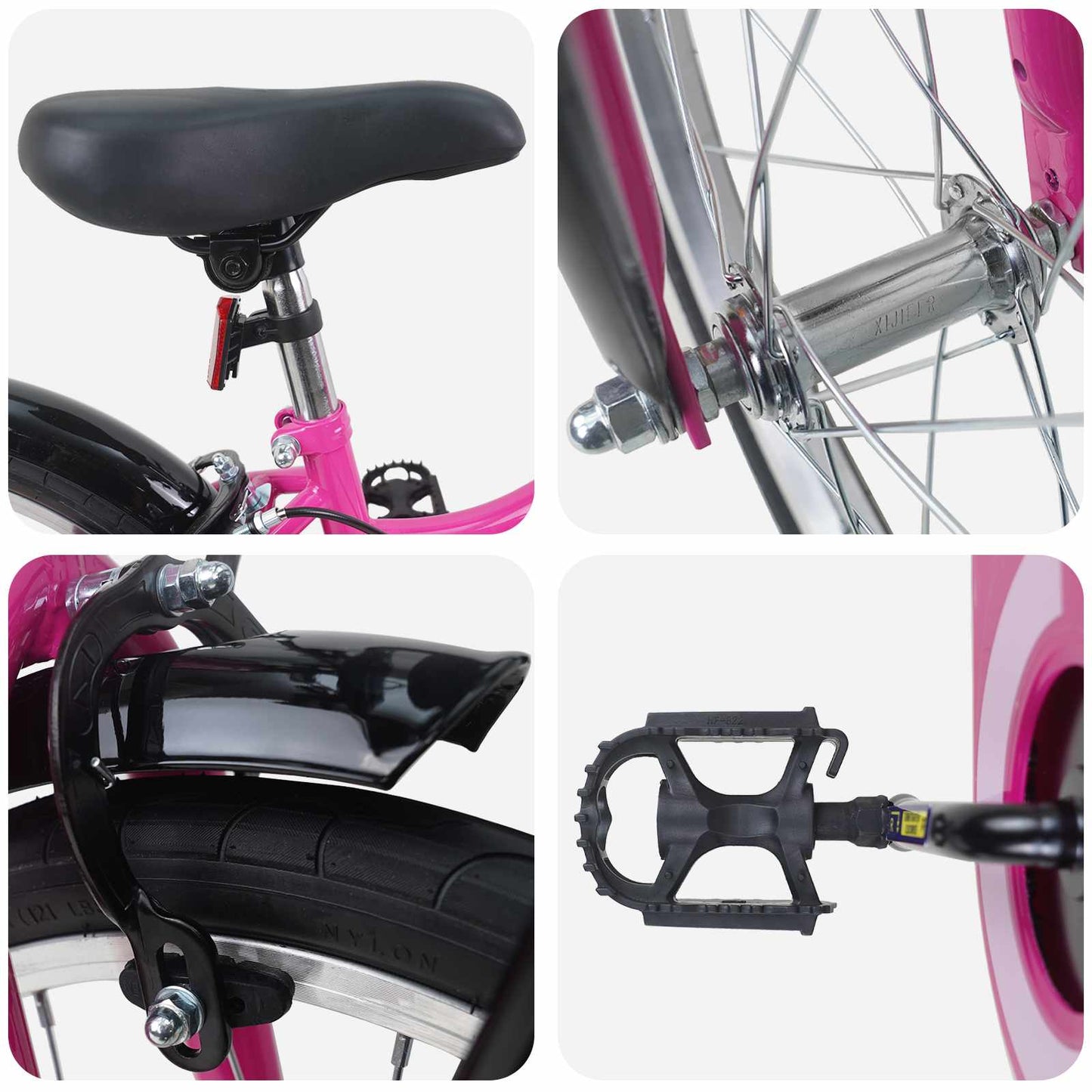 Kinderfiets 18 Inch voor 5-7 jaar Roze en Zwart is nu te koop bij PeponiXL, paradijselijk wonen!