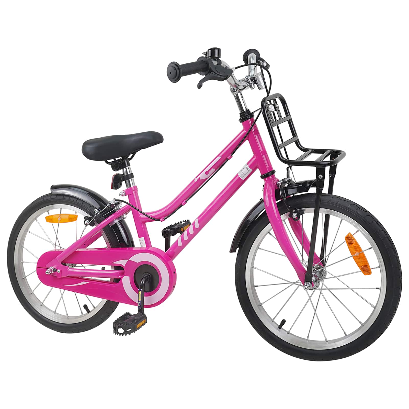 Kinderfiets 18 Inch voor 5-7 jaar Roze en Zwart is nu te koop bij PeponiXL, paradijselijk wonen!