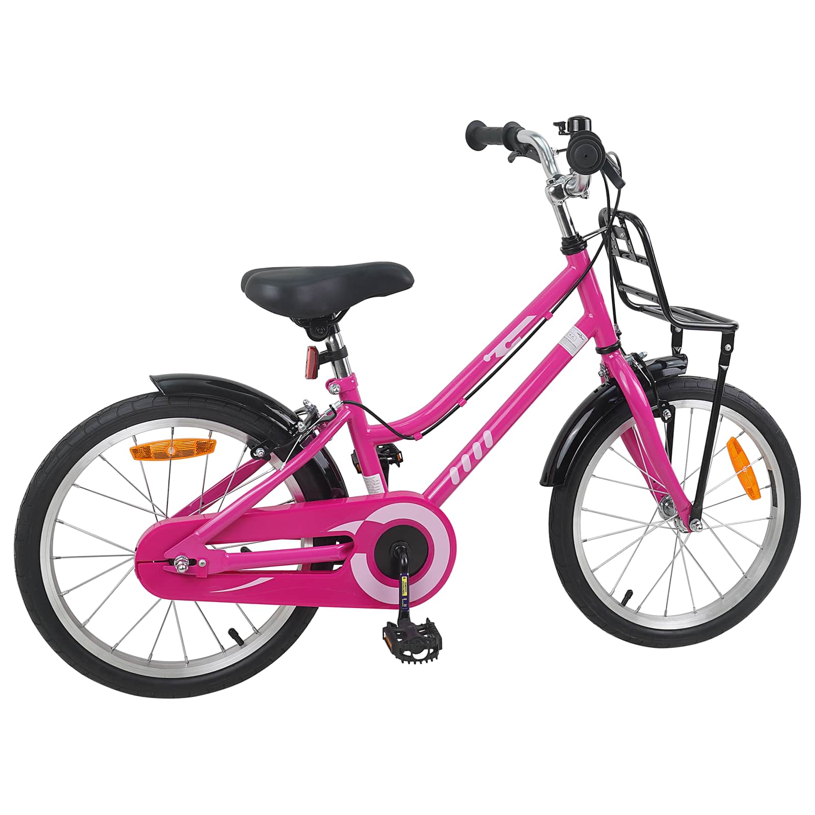 Kinderfiets 18 Inch voor 5-7 jaar Roze en Zwart is nu te koop bij PeponiXL, paradijselijk wonen!