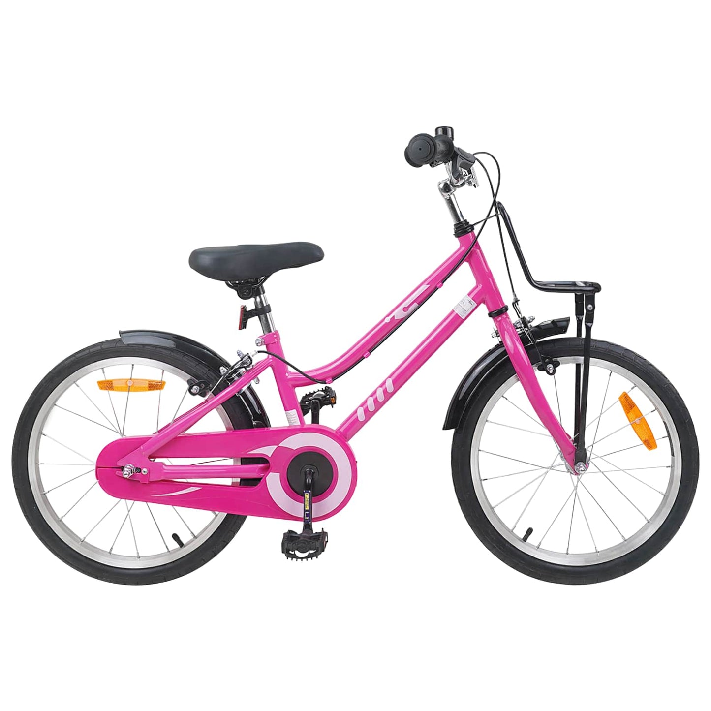 Kinderfiets 18 Inch voor 5-7 jaar Roze en Zwart is nu te koop bij PeponiXL, paradijselijk wonen!