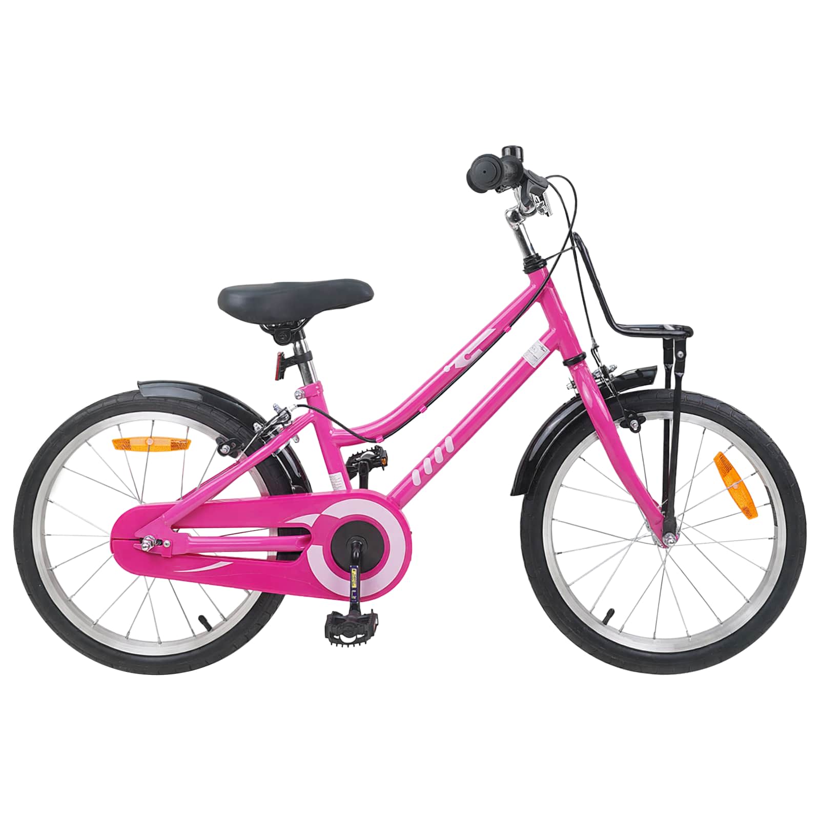 Kinderfiets 18 Inch voor 5-7 jaar Roze en Zwart is nu te koop bij PeponiXL, paradijselijk wonen!