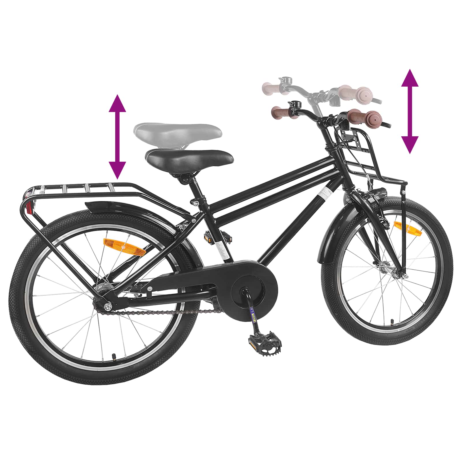 Kinderfiets 20 Inch voor 6-11 jaar oud Zwart is nu te koop bij PeponiXL, paradijselijk wonen!