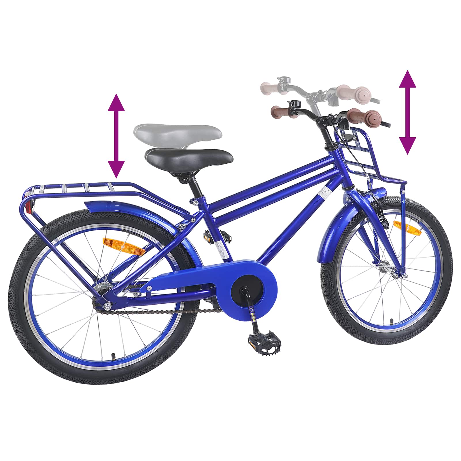 Kinderfiets 22 Inch voor 7-12 jaar oud Donkerblauw is nu te koop bij PeponiXL, paradijselijk wonen!