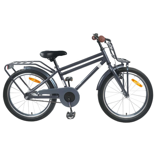 Kinderfiets 18 Inch voor 5-7 jaar Donkergrijs is nu te koop bij PeponiXL, paradijselijk wonen!