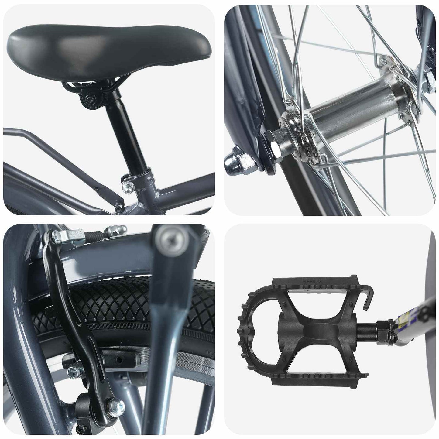 Kinderfiets 20 Inch voor 6-11 jaar oud Donkergrijs is nu te koop bij PeponiXL, paradijselijk wonen!