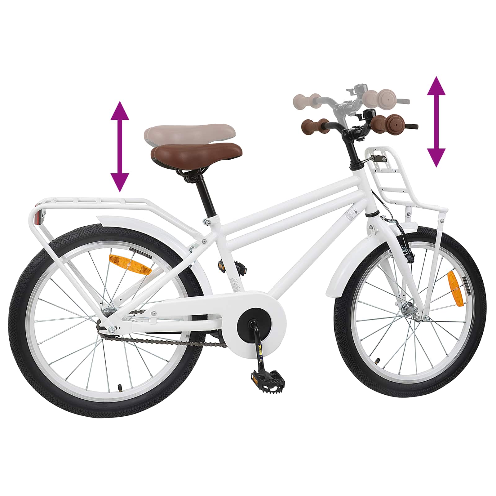 Kinderfiets 18 Inch voor 5-7 jaar Wit is nu te koop bij PeponiXL, paradijselijk wonen!