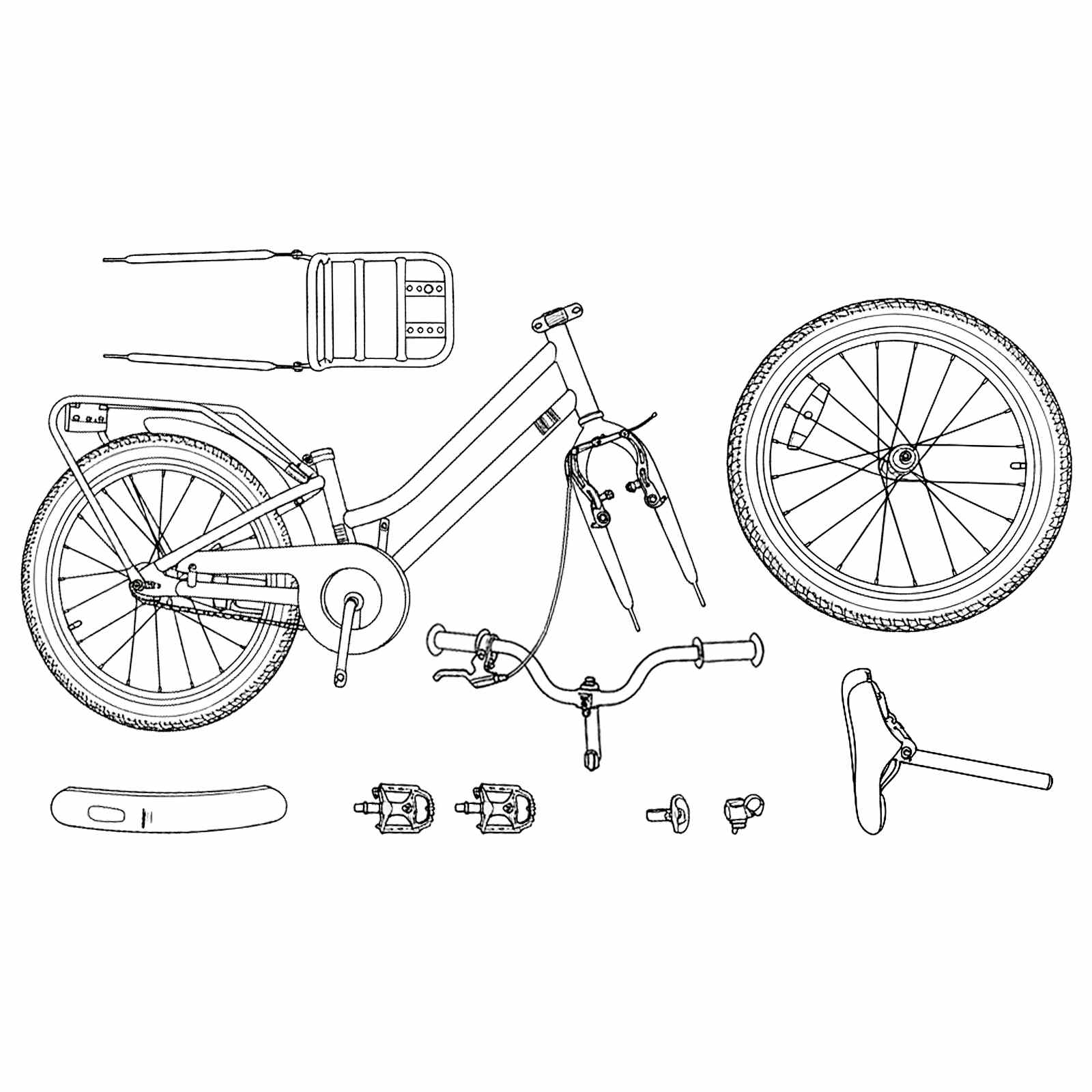 Kinderfiets 22 Inch voor 7-12 jaar oud Wit is nu te koop bij PeponiXL, paradijselijk wonen!