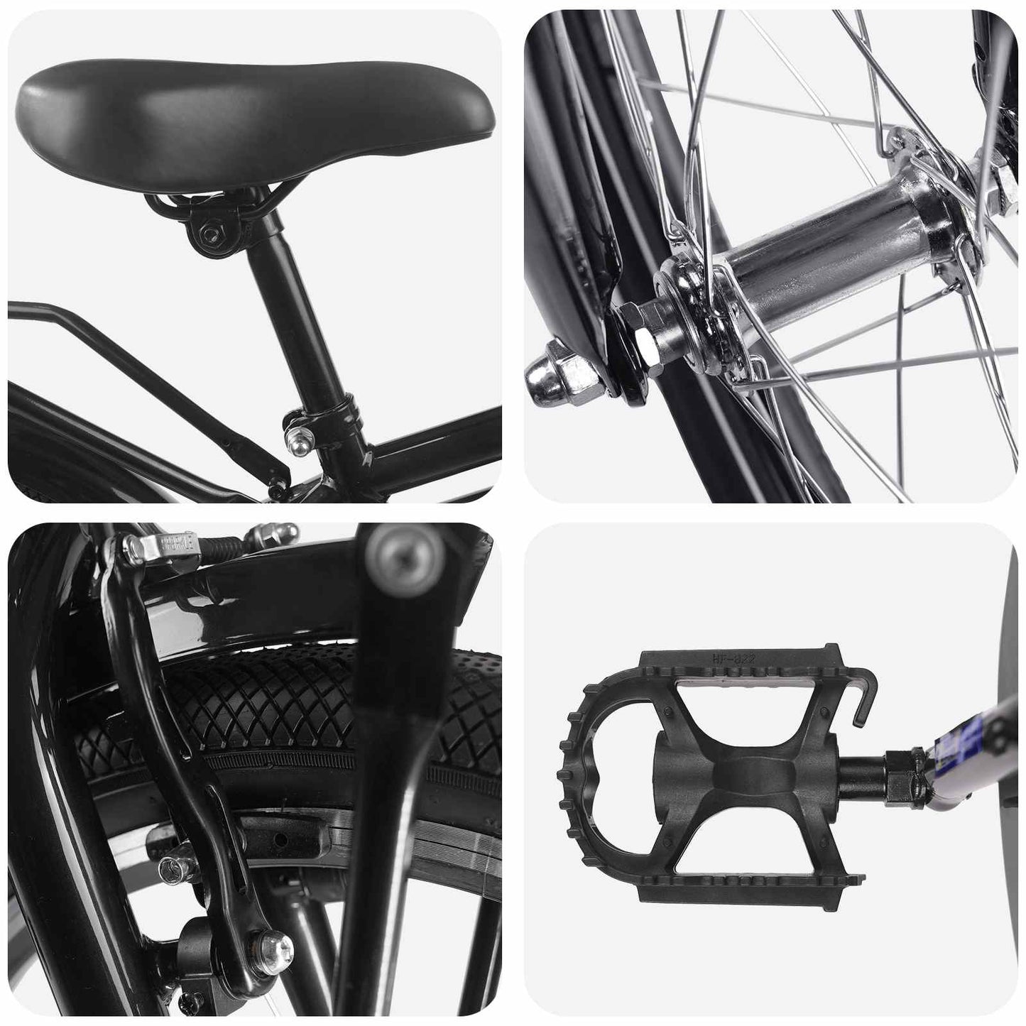 Kinderfiets 22 Inch voor 7-12 jaar oud Zwart is nu te koop bij PeponiXL, paradijselijk wonen!