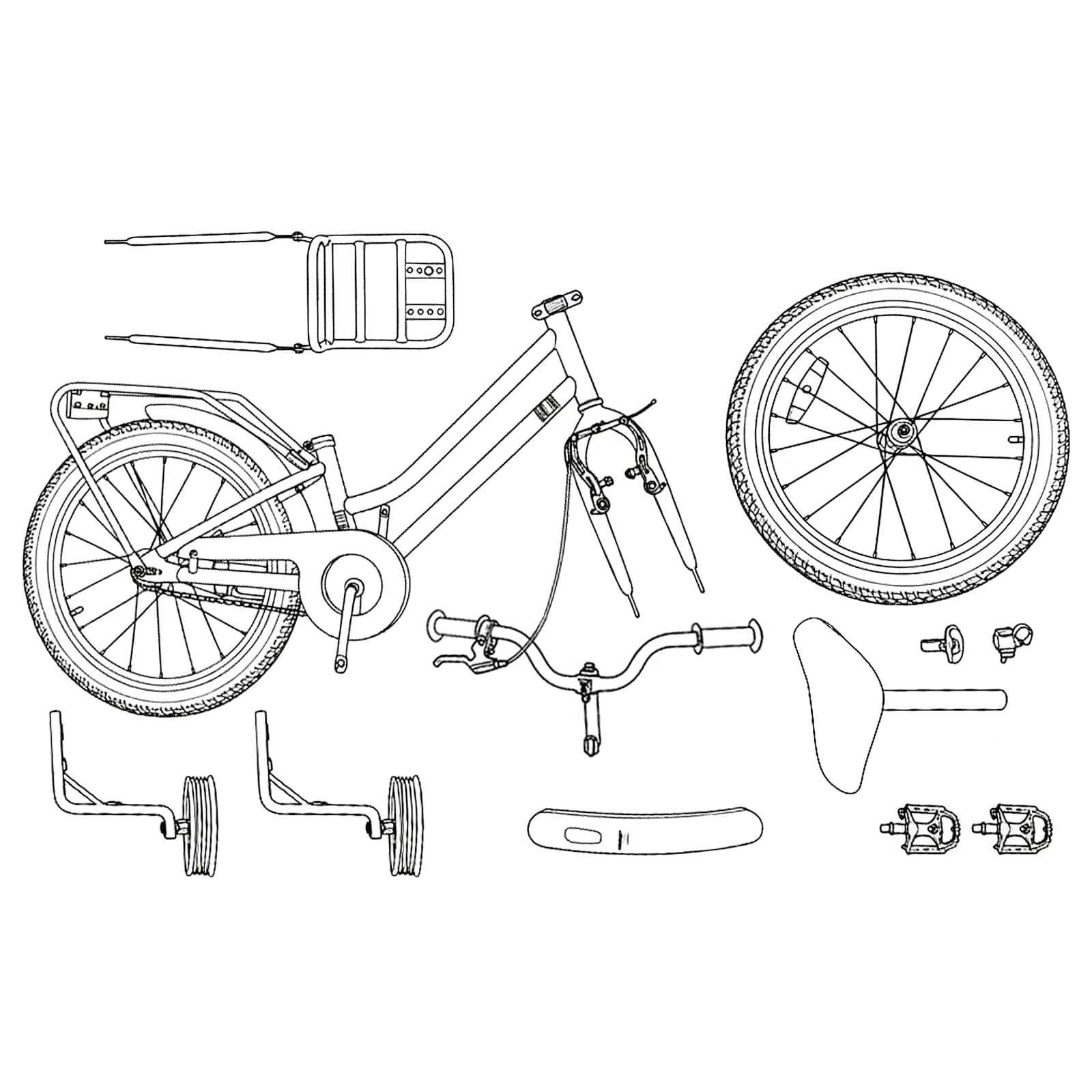 Kinderfiets 16 Inch voor 4-6 jaar oud Donkerblauw is nu te koop bij PeponiXL, paradijselijk wonen!