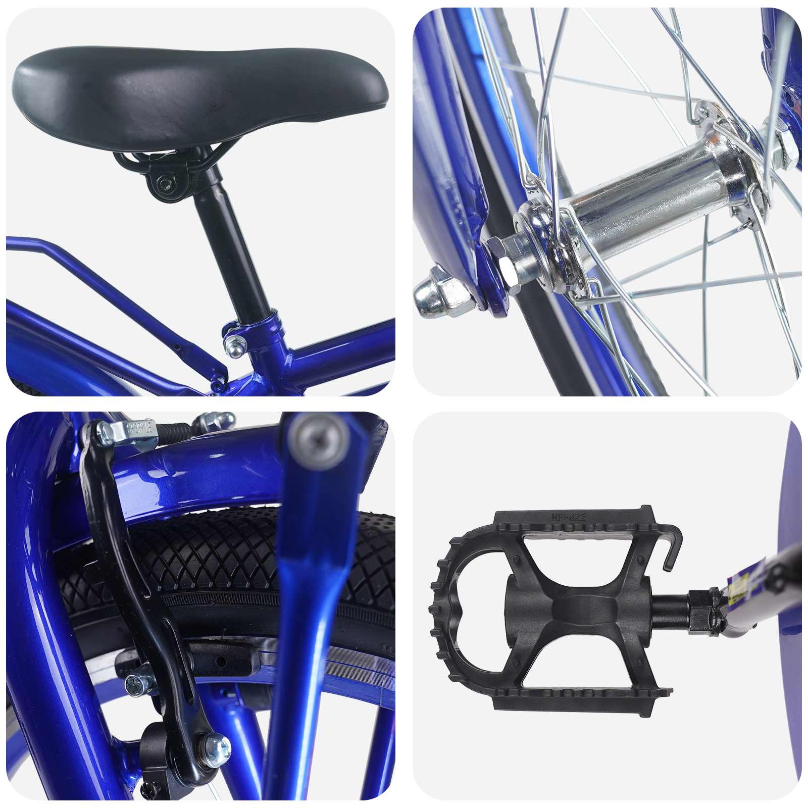 Kinderfiets 22 Inch voor 7-12 jaar oud Donkerblauw is nu te koop bij PeponiXL, paradijselijk wonen!