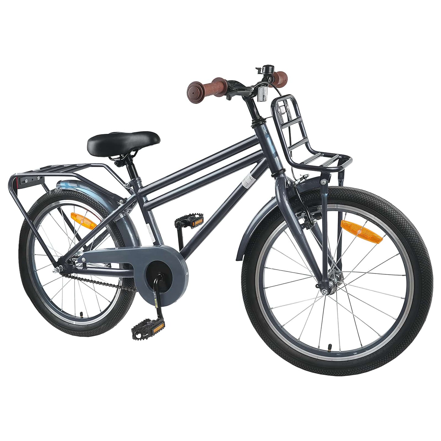 Kinderfiets 18 Inch voor 5-7 jaar Donkergrijs is nu te koop bij PeponiXL, paradijselijk wonen!