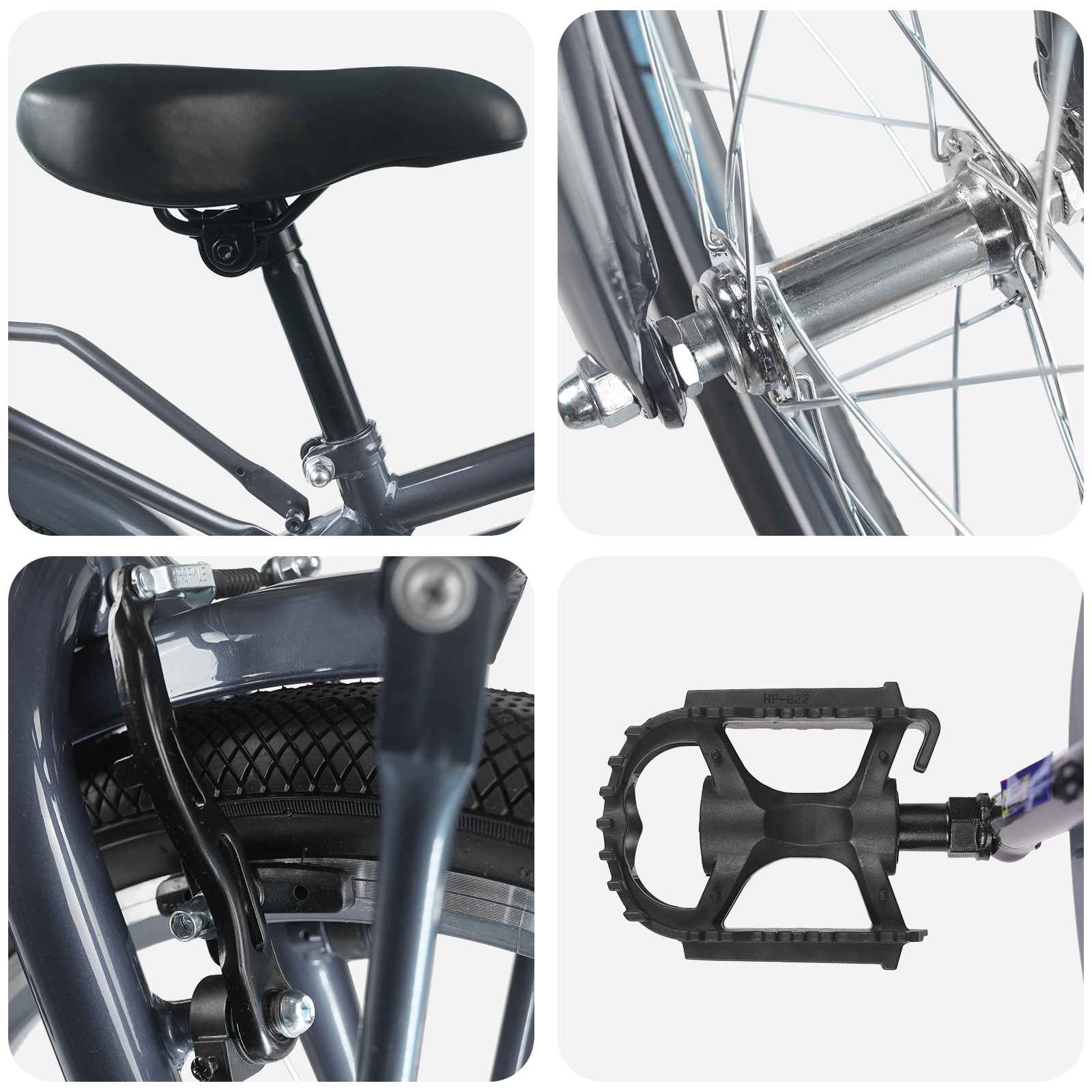 Kinderfiets 20 Inch voor 6-11 jaar oud Donkergrijs is nu te koop bij PeponiXL, paradijselijk wonen!