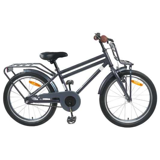 Kinderfiets 22 Inch voor 7-12 jaar oud Donkergrijs is nu te koop bij PeponiXL, paradijselijk wonen!
