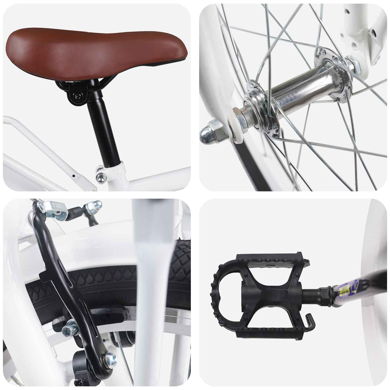 Kinderfiets 18 Inch voor 5-7 jaar Wit is nu te koop bij PeponiXL, paradijselijk wonen!