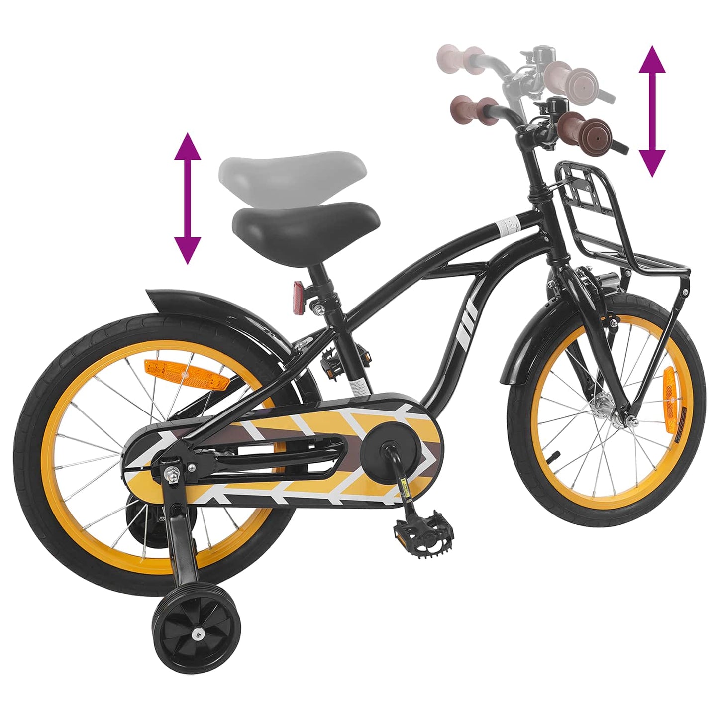 Kinderfiets 16 Inch voor 4-6 jaar oud Zwart is nu te koop bij PeponiXL, paradijselijk wonen!