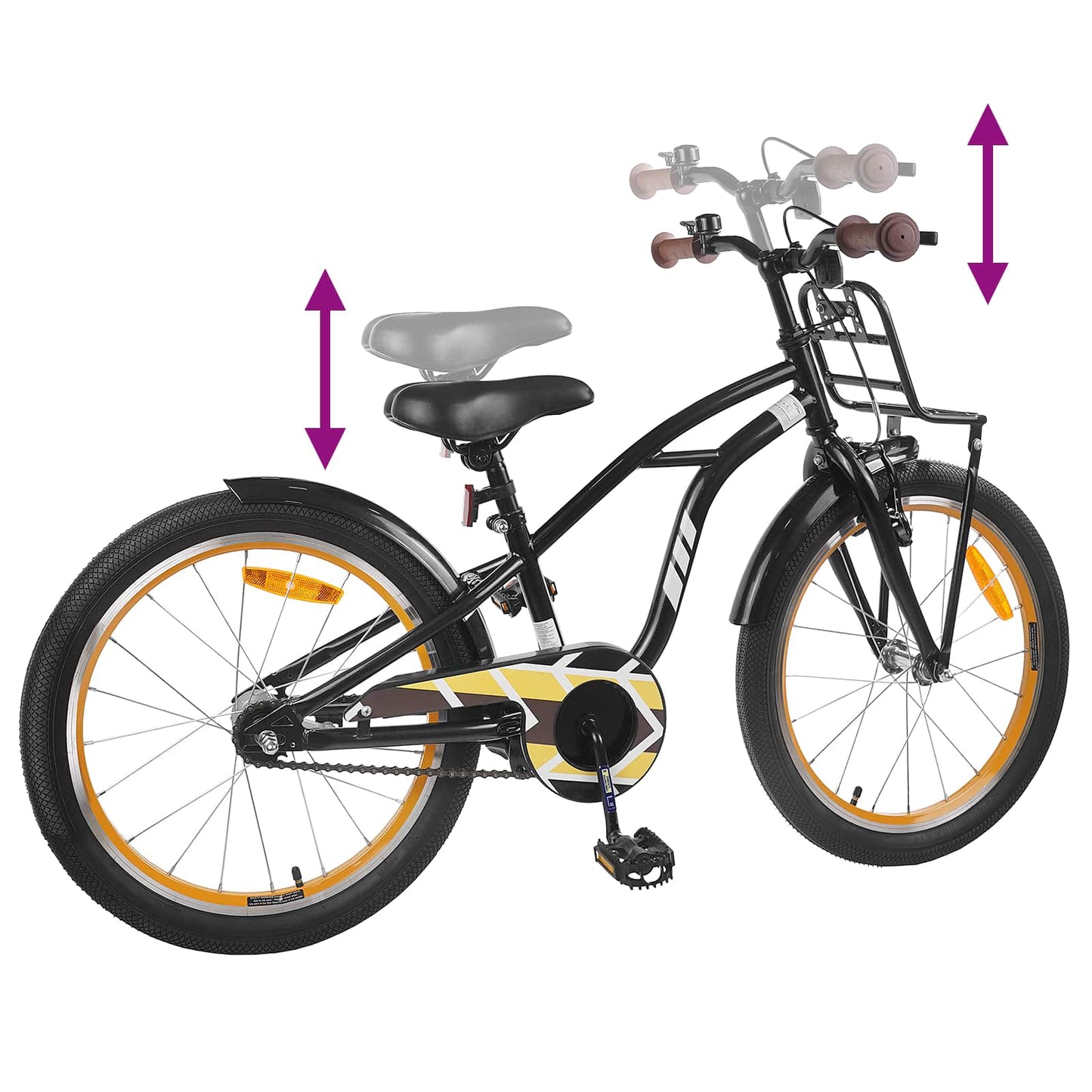 Kinderfiets 18 Inch voor 5-7 jaar Zwart is nu te koop bij PeponiXL, paradijselijk wonen!