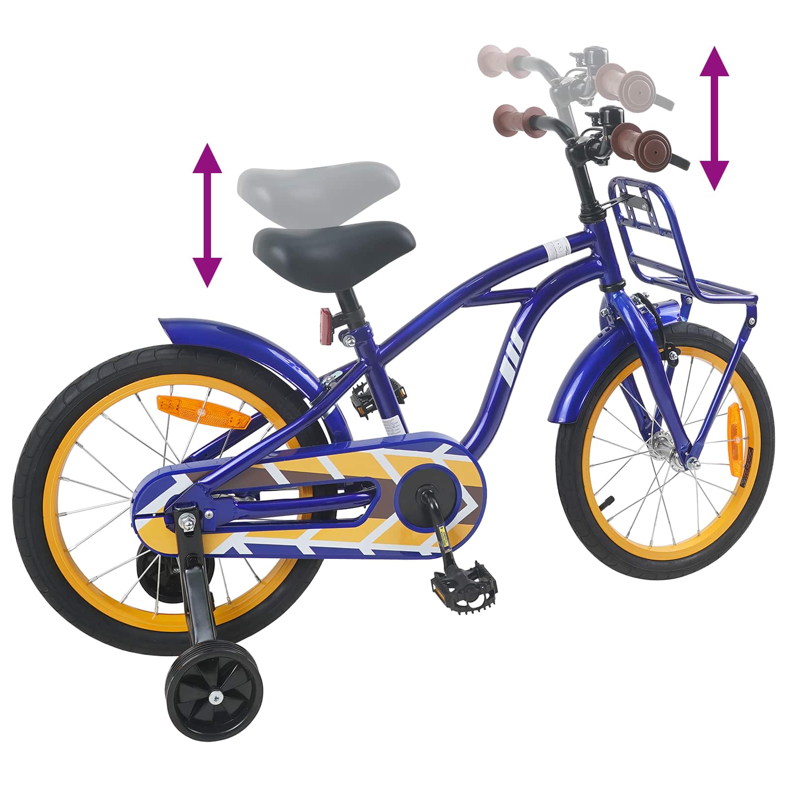 Kinderfiets 16 Inch voor 4-6 jaar oud Donkerblauw is nu te koop bij PeponiXL, paradijselijk wonen!