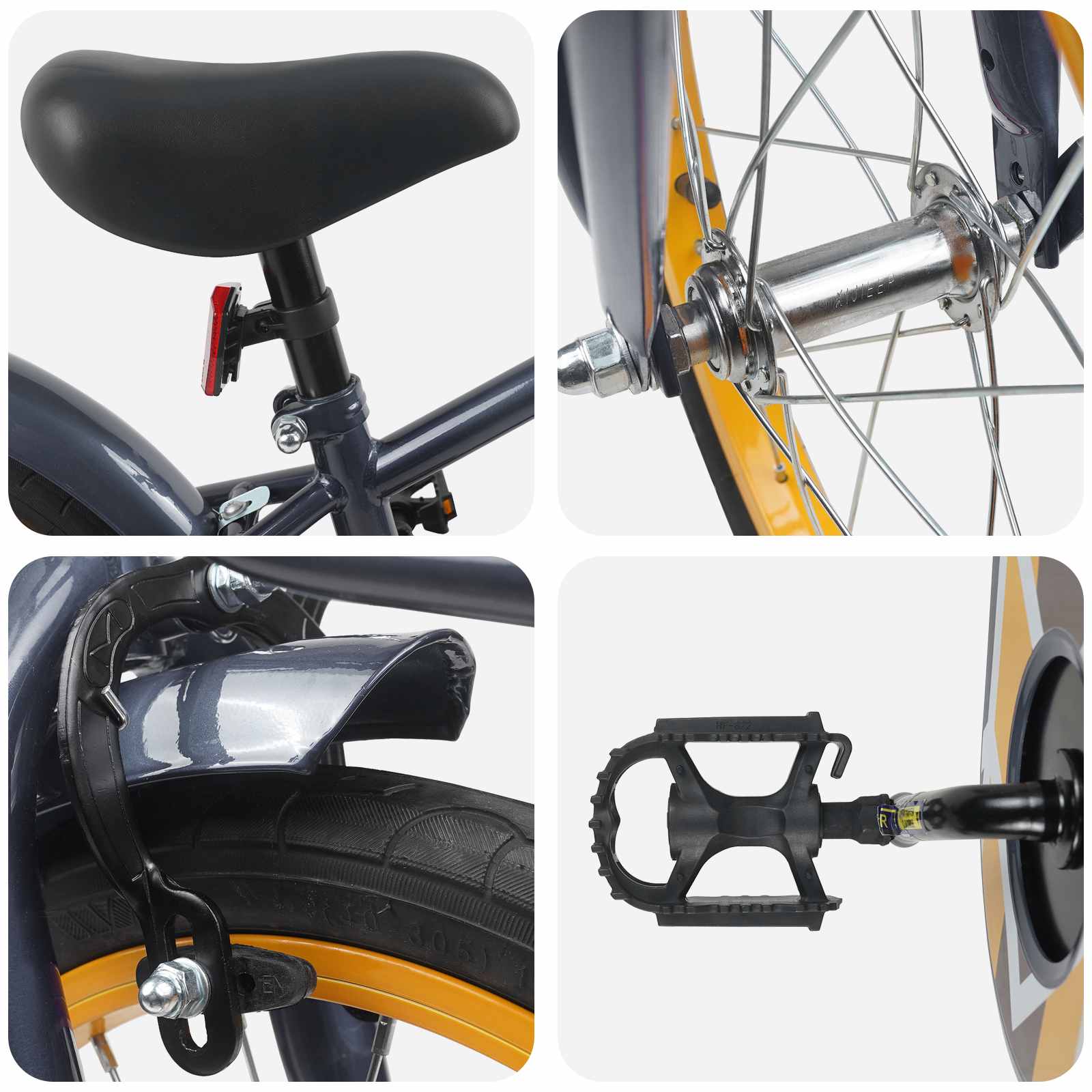 Kinderfiets 16 Inch voor 4-6 jaar oud Donkergrijs is nu te koop bij PeponiXL, paradijselijk wonen!