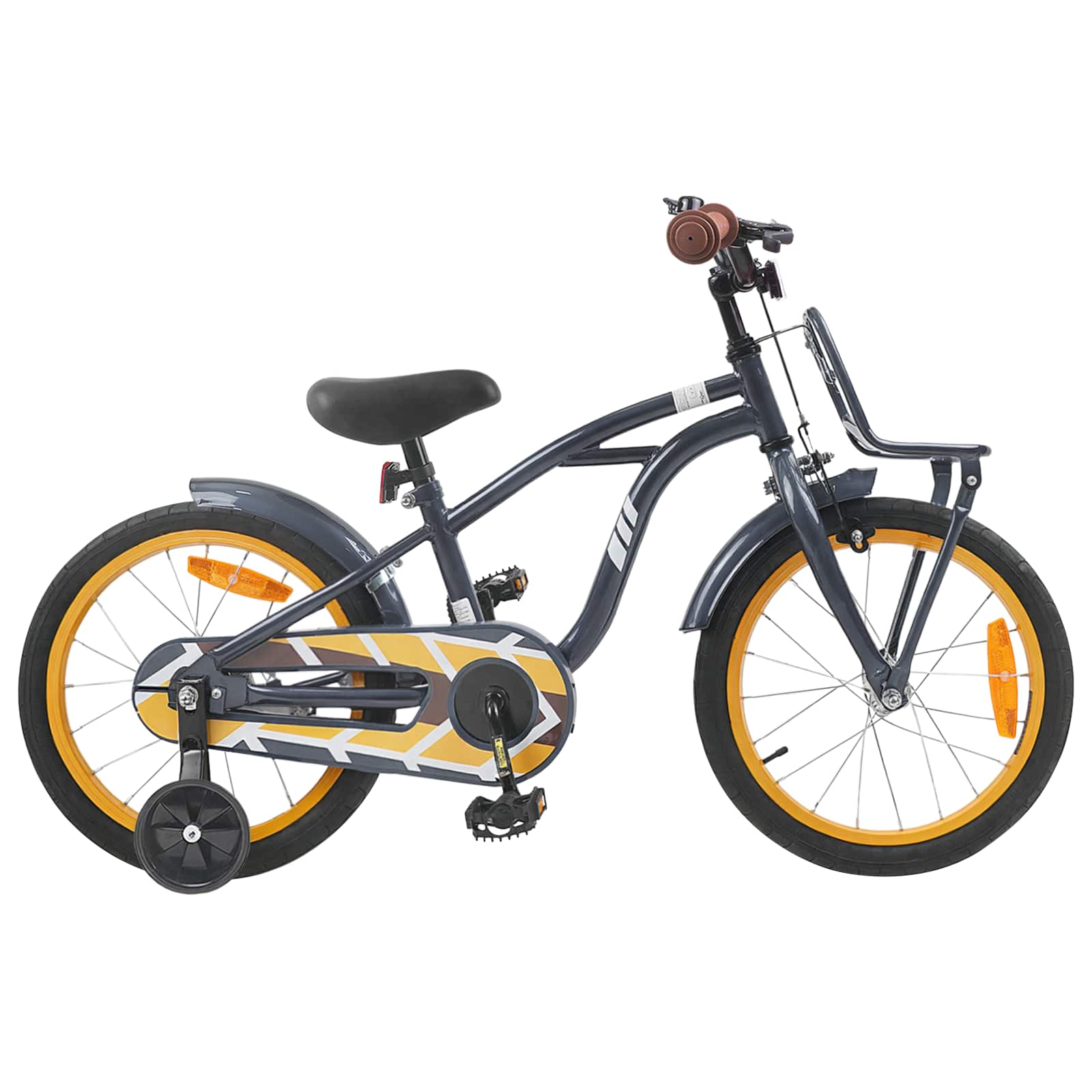 Kinderfiets 16 Inch voor 4-6 jaar oud Donkergrijs is nu te koop bij PeponiXL, paradijselijk wonen!